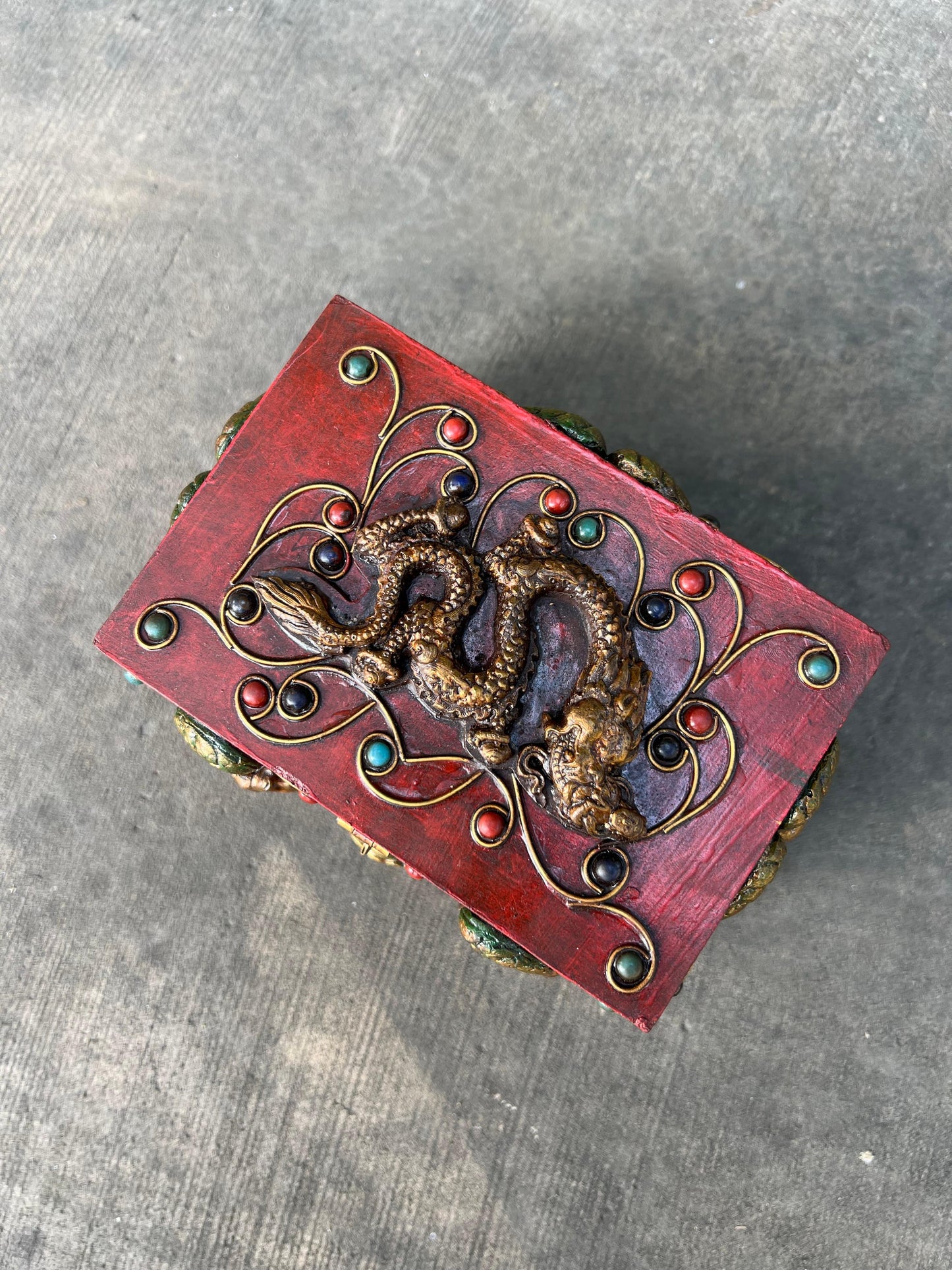 Dragon Design Carved Box