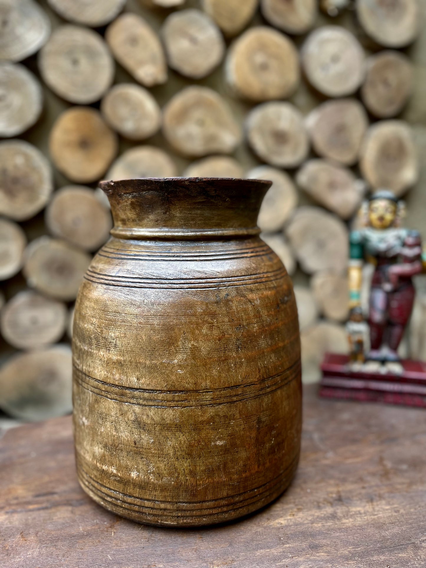 Old Wood Decorative Milk pot Planter