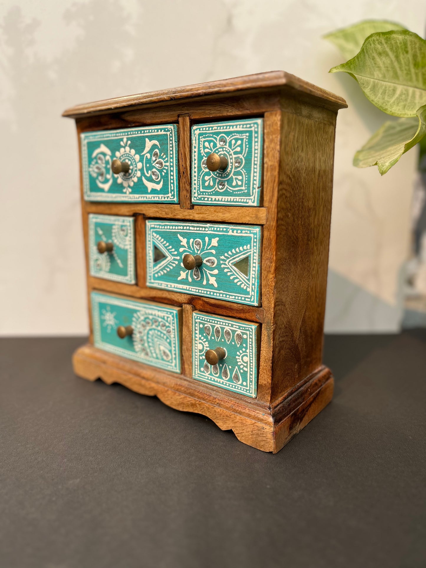 Wooden Handpainted Chest Of Drawer