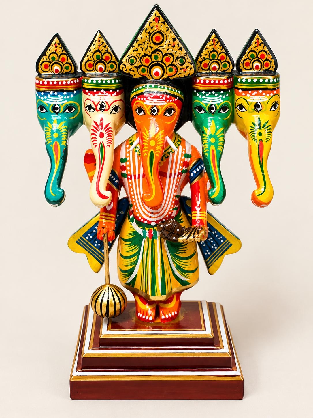 Painted Panchamukhi Ganesha