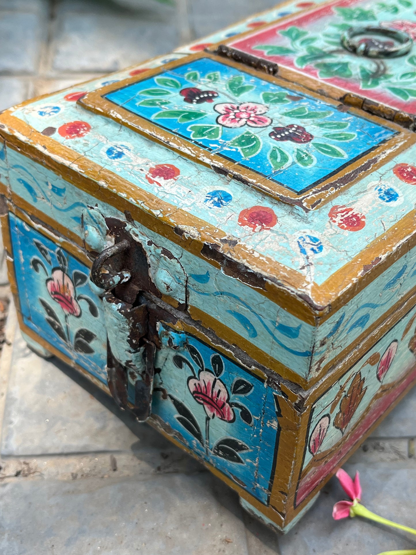 Wood Hand Painted Barber Box