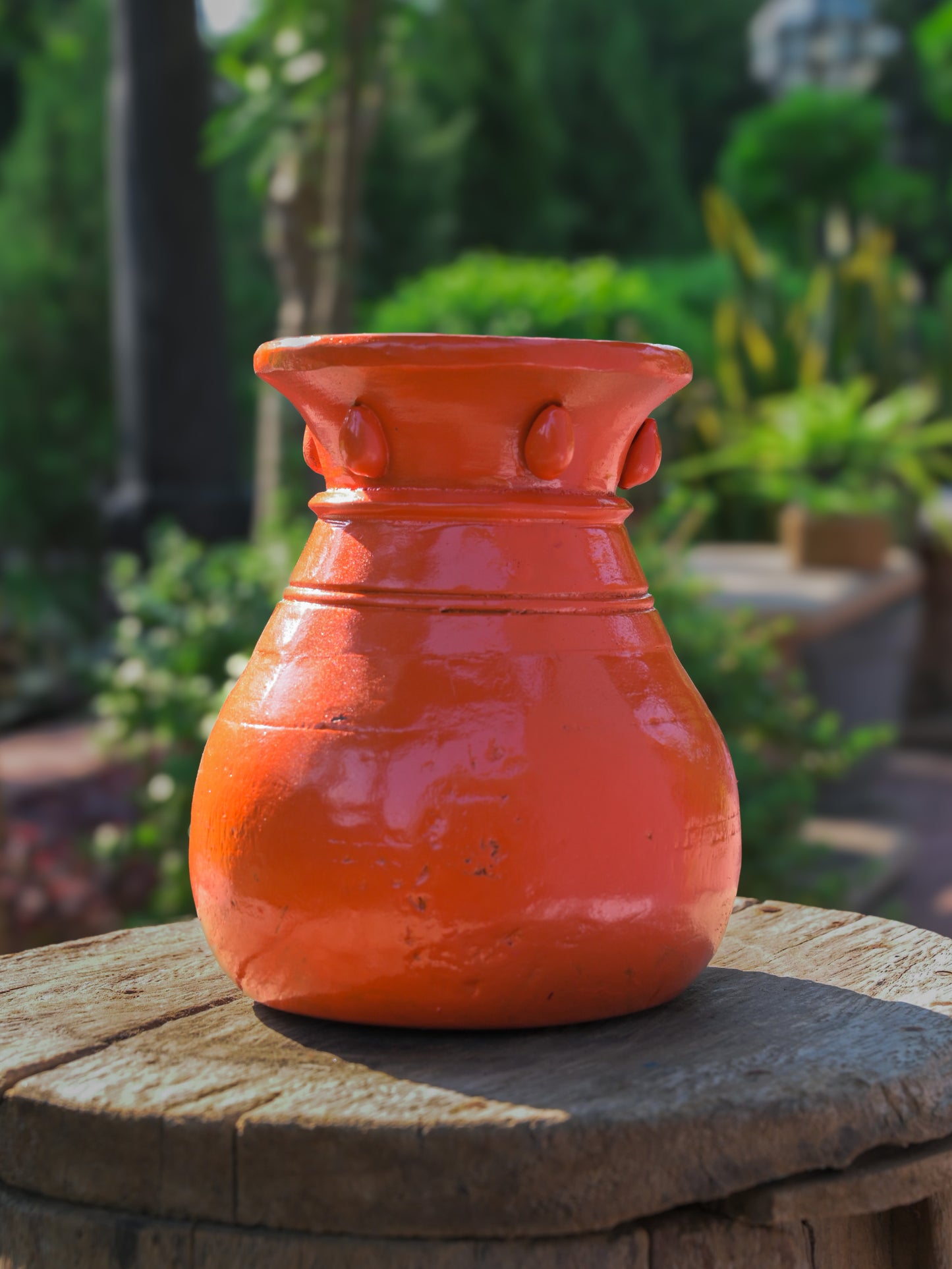 Orange Decor Wood Planter