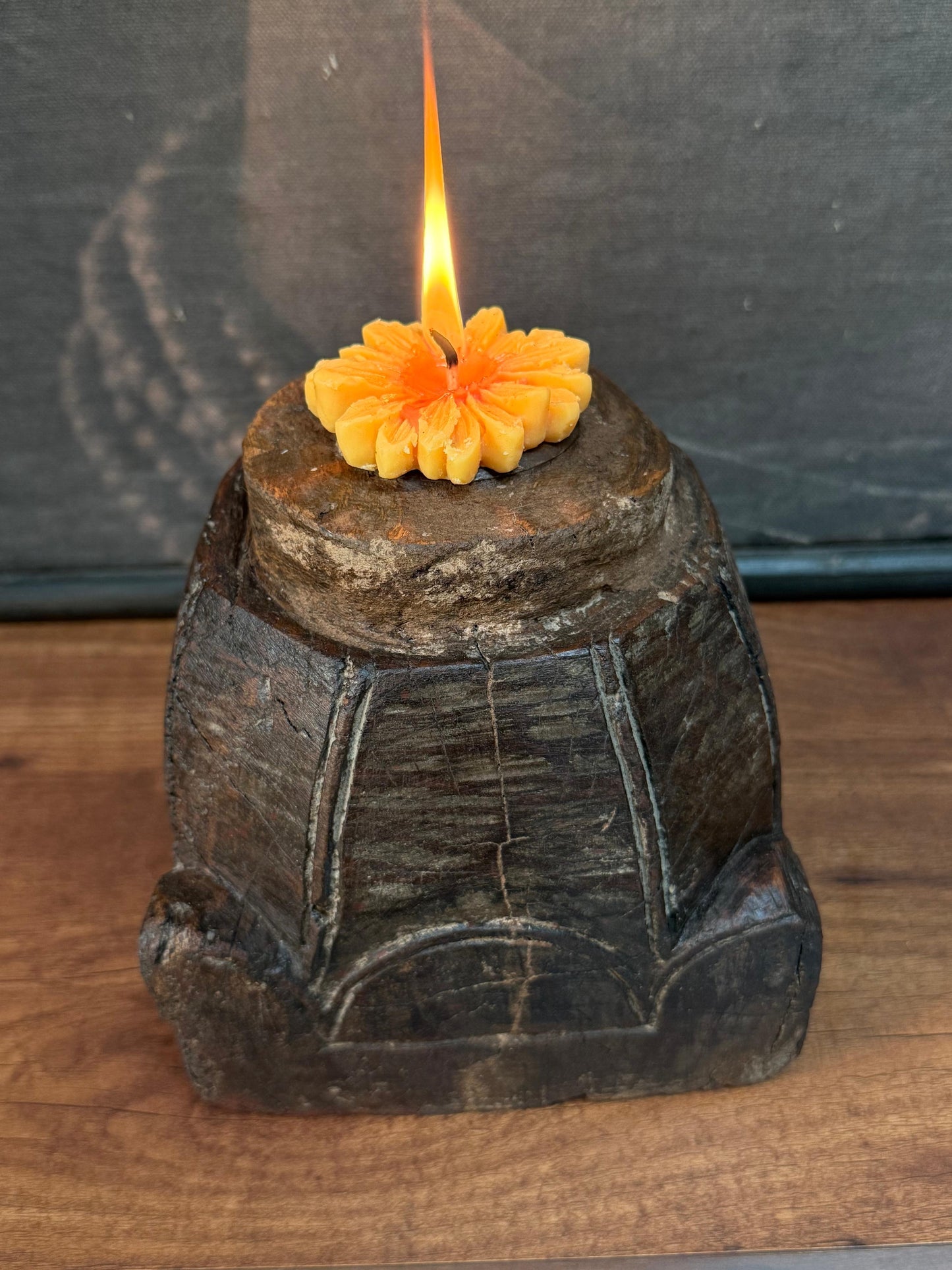 Wood Old Candle Holder