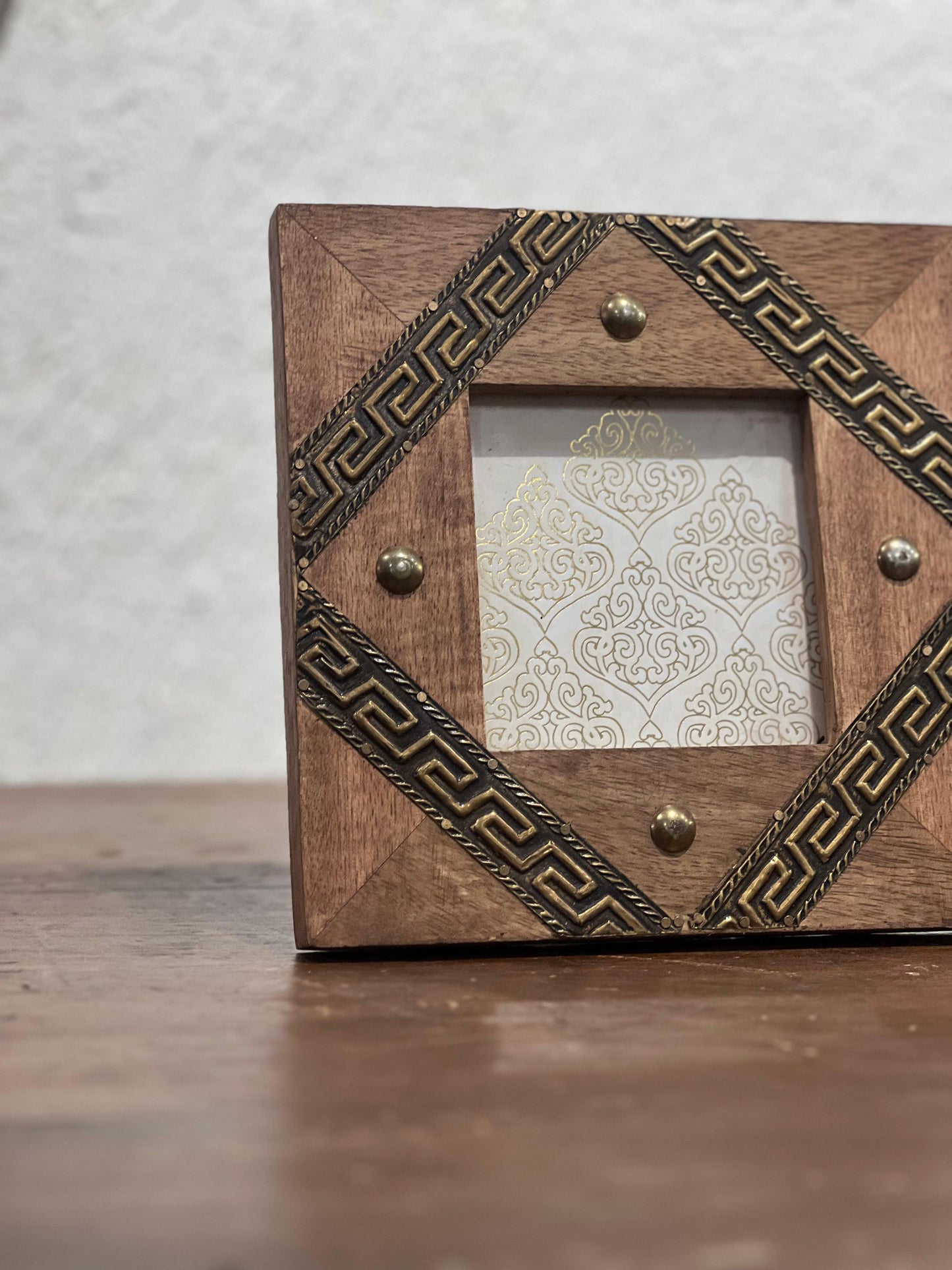 Wooden Photo Frame Brass Inlay