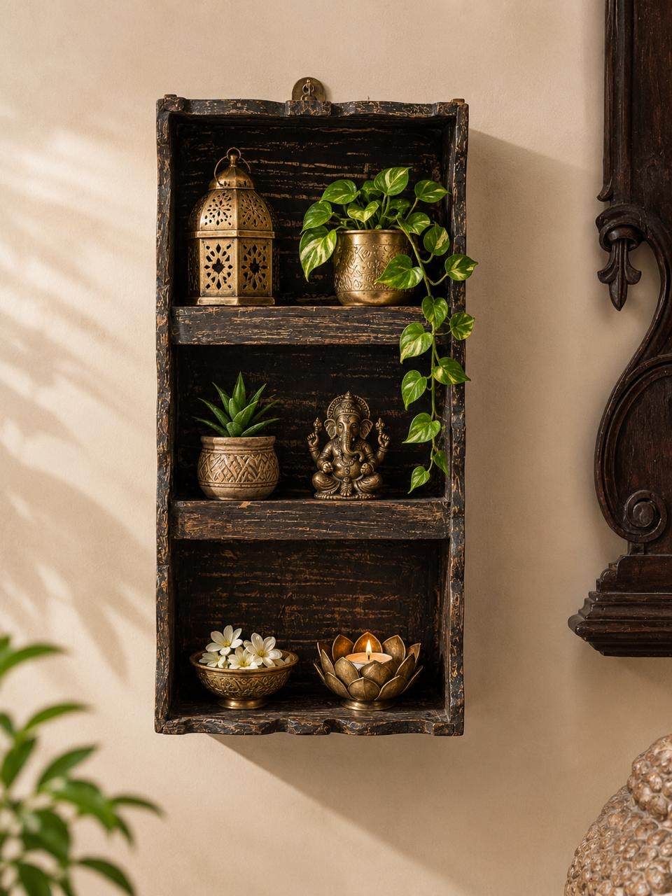 Old Grey Wall Shelf ￼
