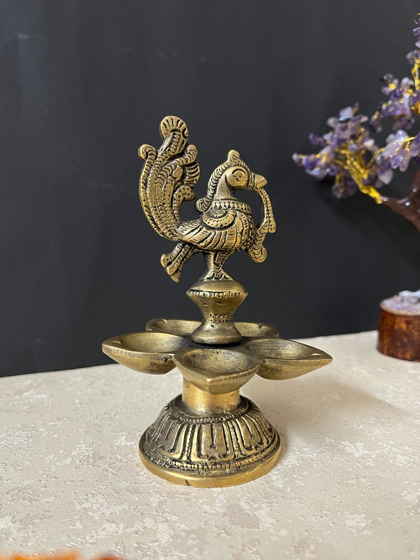 Brass Peacock Diya