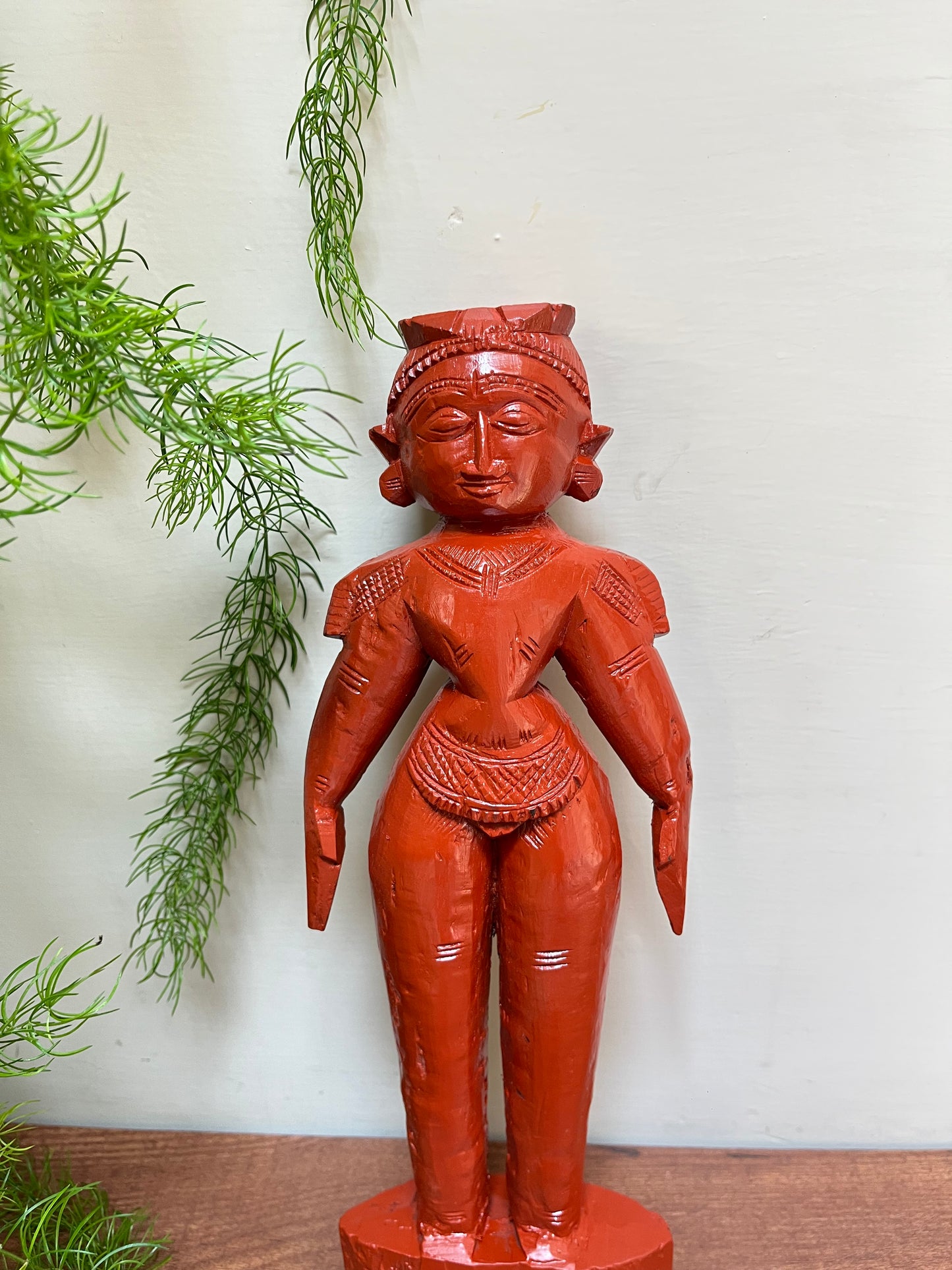 Old Orange Colour Marapachi Wood Figure