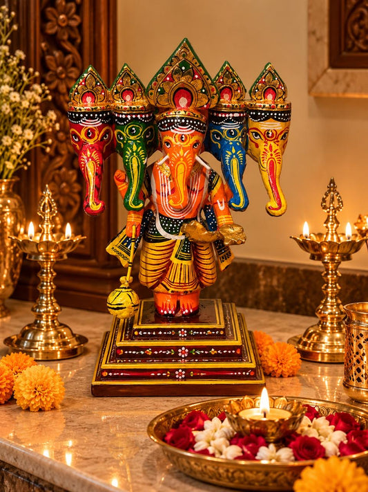 Painted Ganesha Panchmukhi