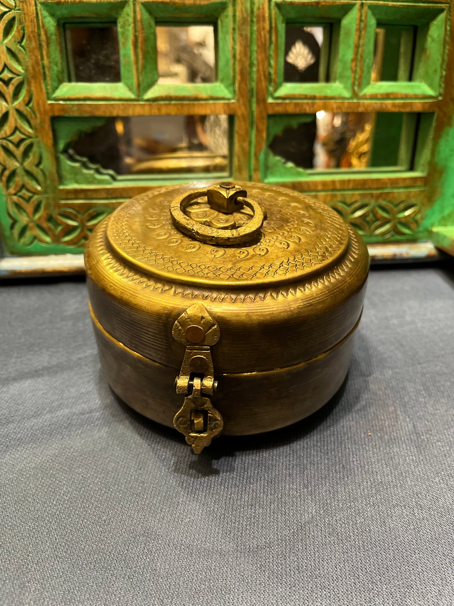 Old  Small Jewelley , Pan  Brass Box