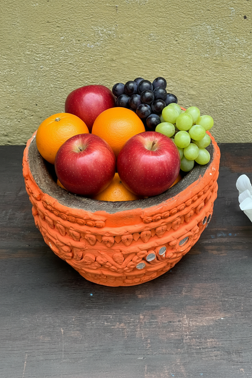 Wooden Terracotta Bowl ￼￼