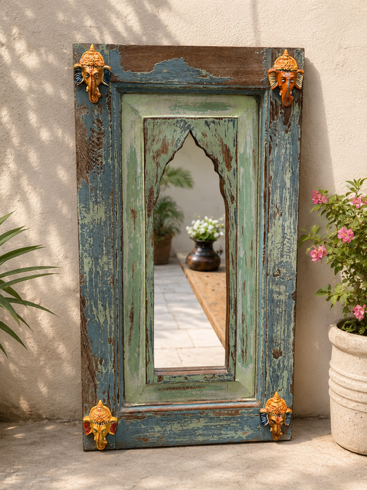Old Decorative Ganesh Mirror