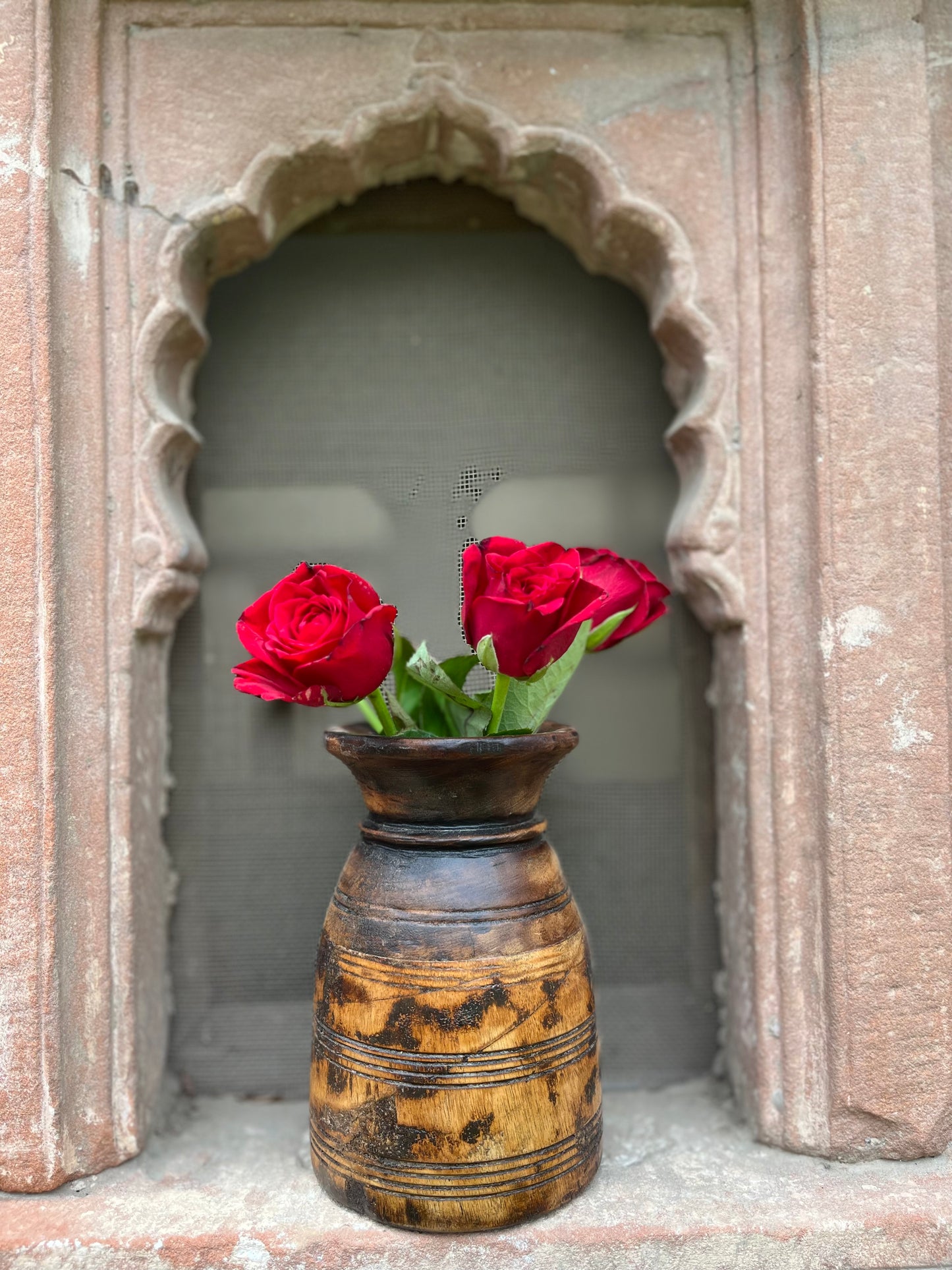 Wooden Flower Vase Decor