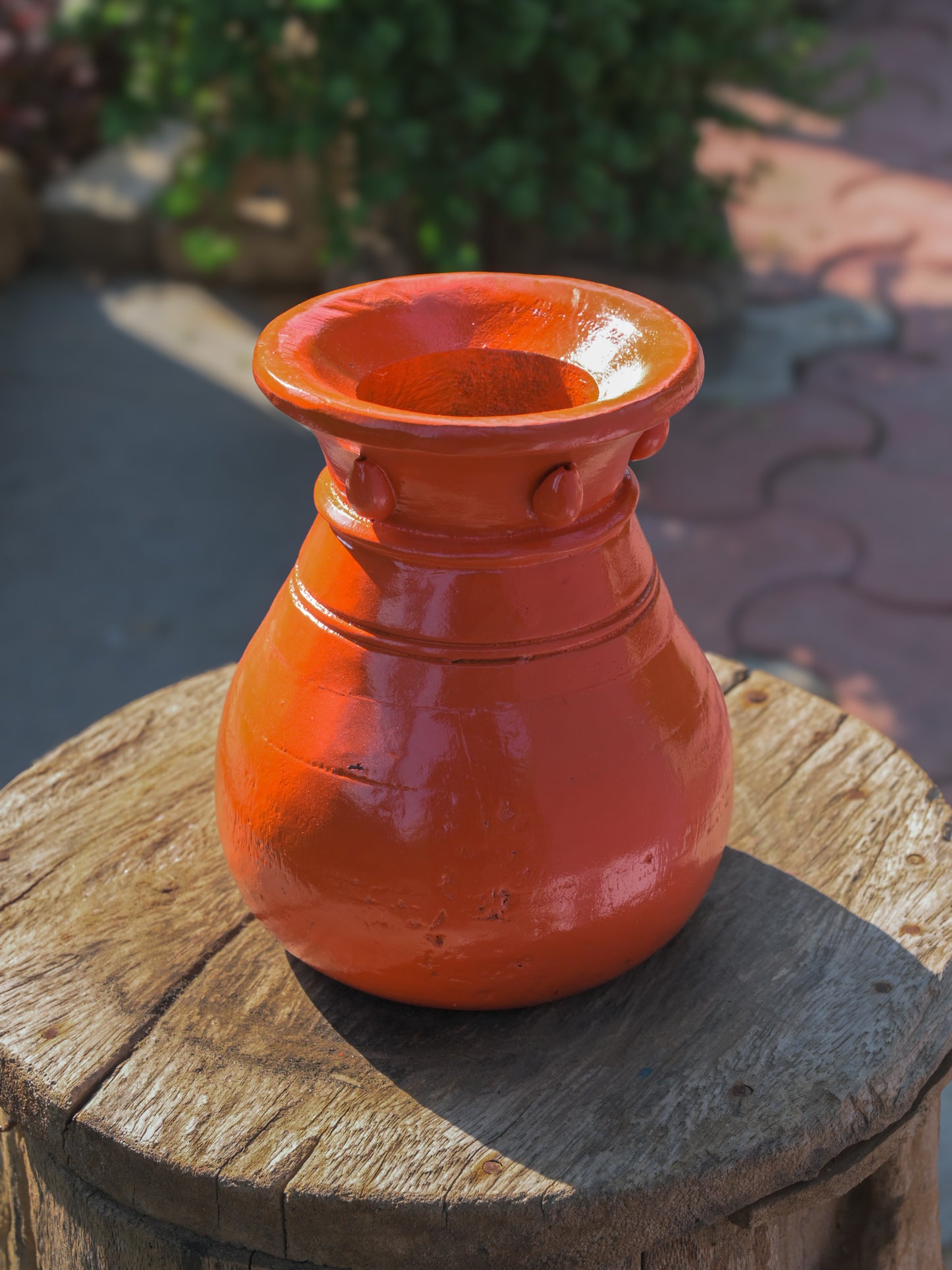 Orange Decor Wood Planter