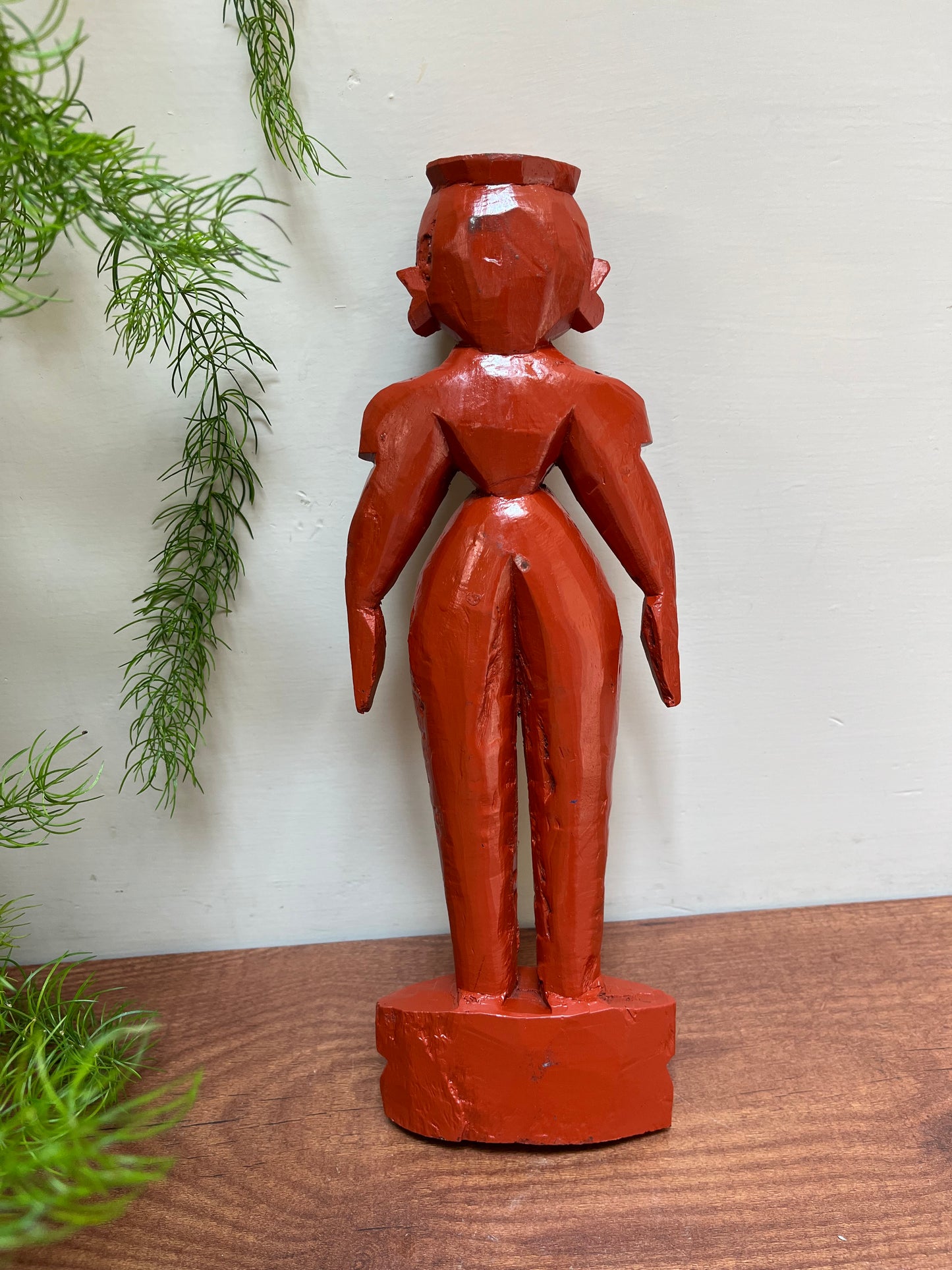 Old Orange Colour Marapachi Wood Figure