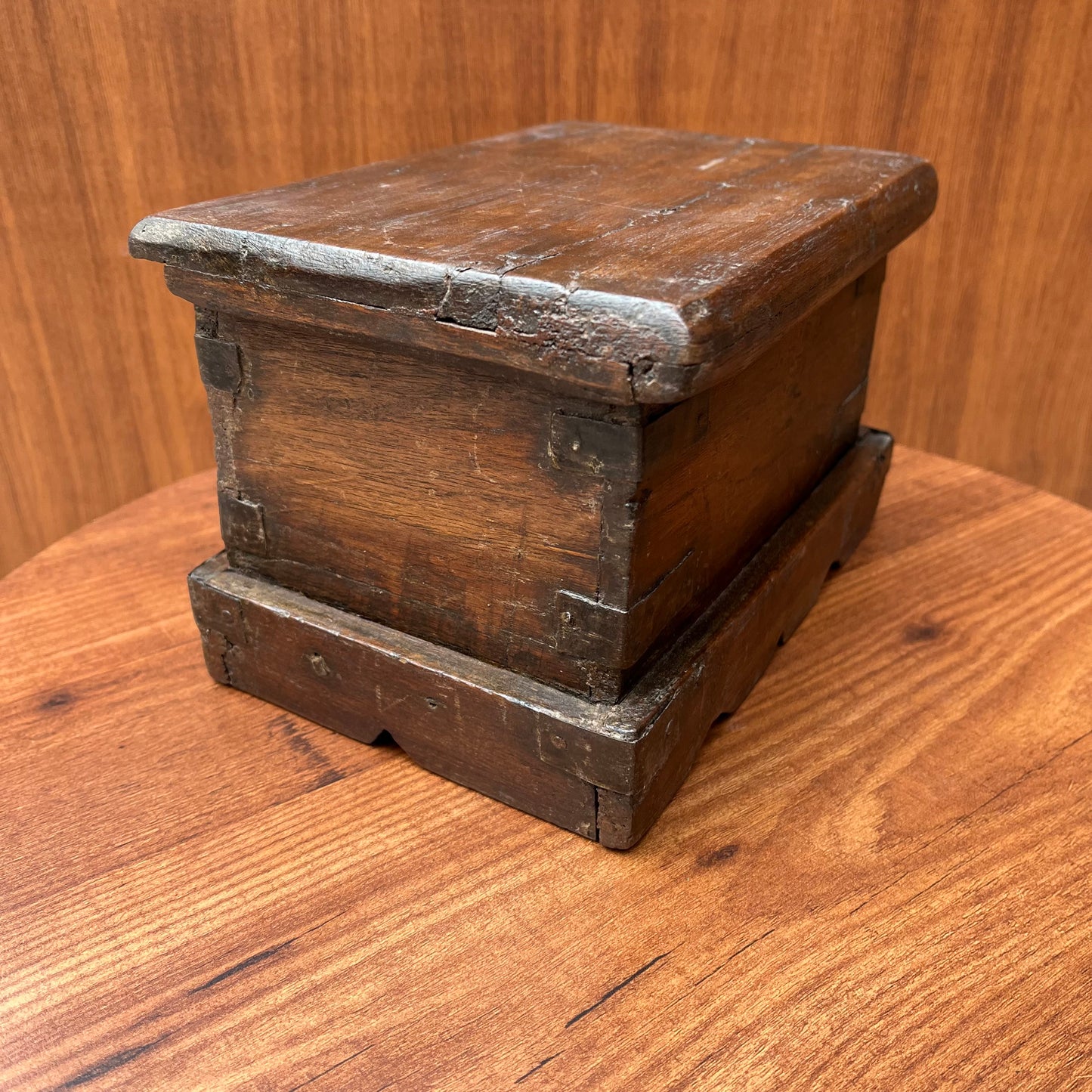 Vintage Wooden Teak Cash Box