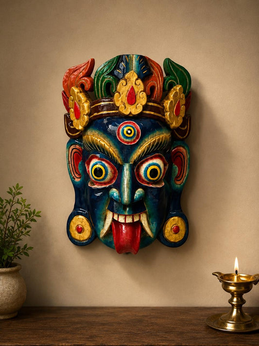 Wooden Maa Kali Mask ￼