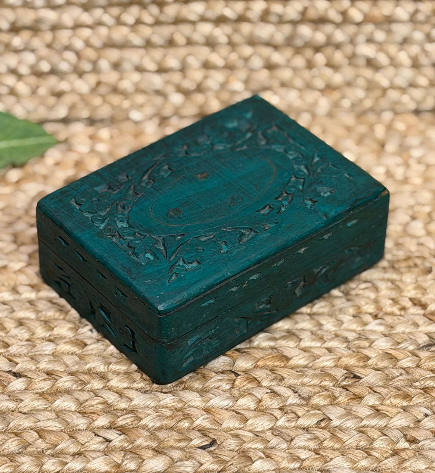 Hand Painted Green Box￼
