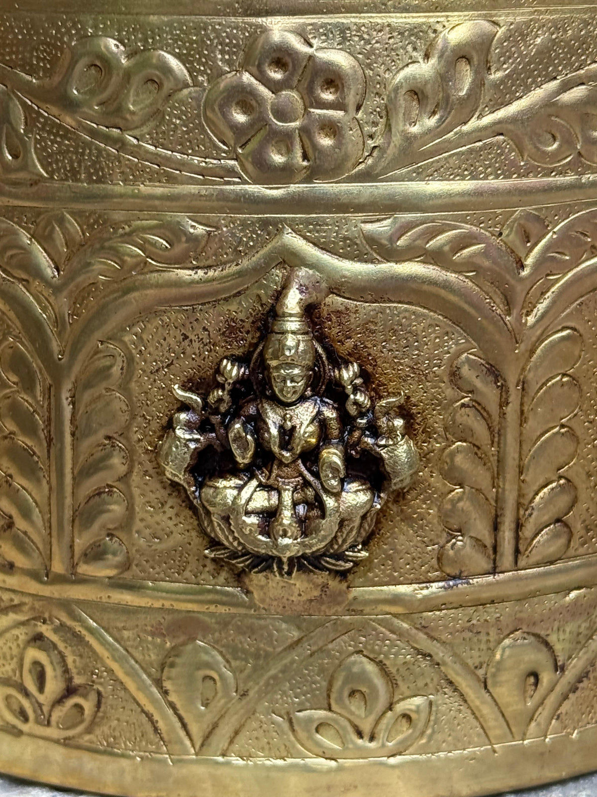 Brass Round Asth Laxmi Pot