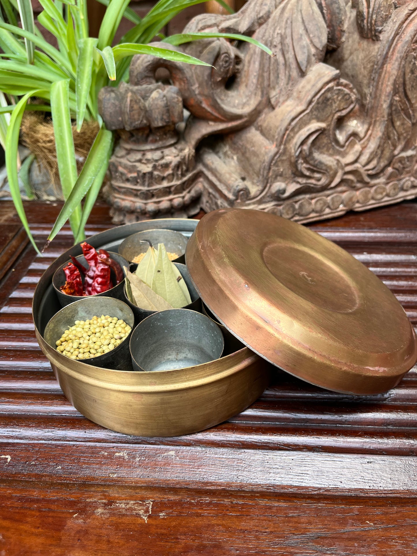 Vintage Brass Masala/Spice  Box