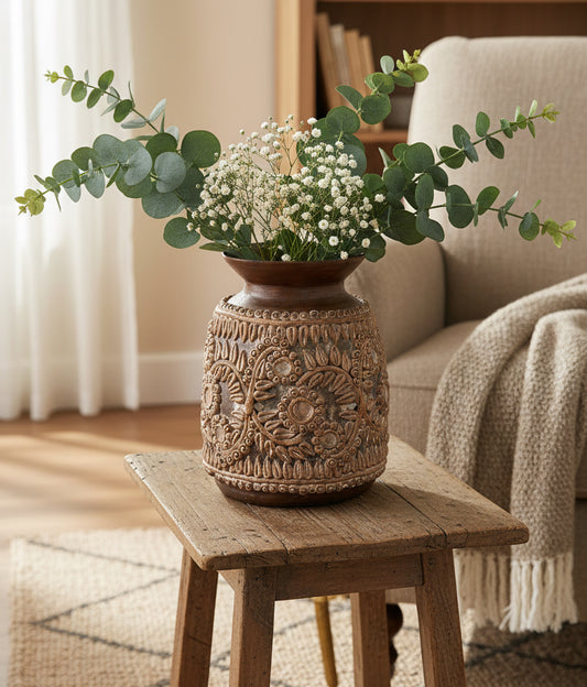 Wooden Terracotta Pot