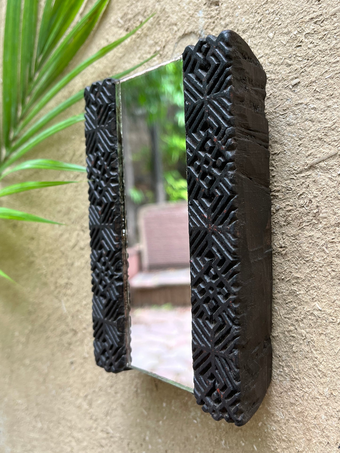 Wooden Block print Mirror