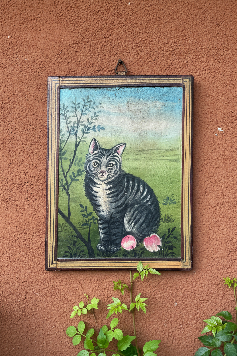 Iron Wall Cat Painting