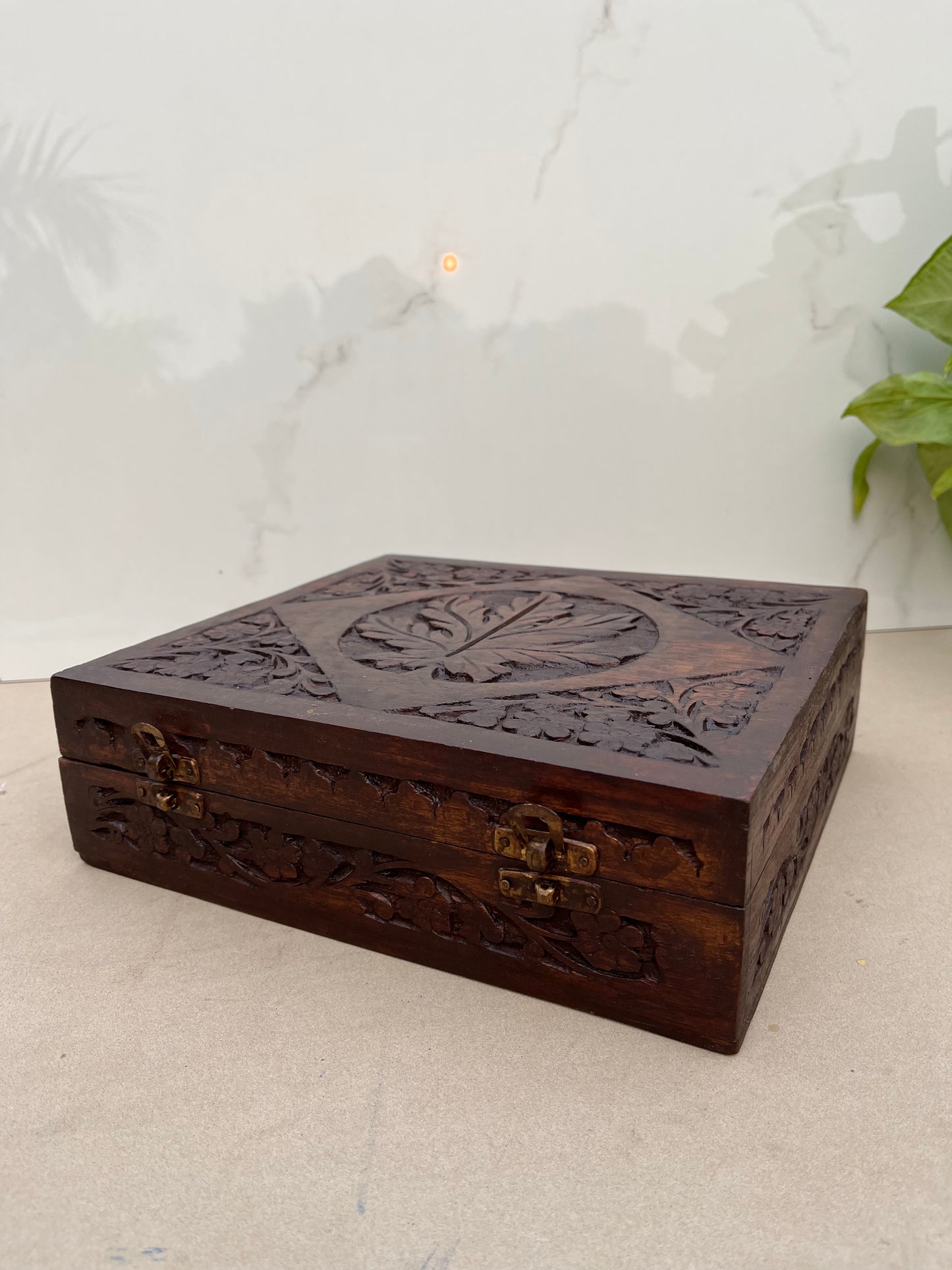 Wooden Carving Square Box