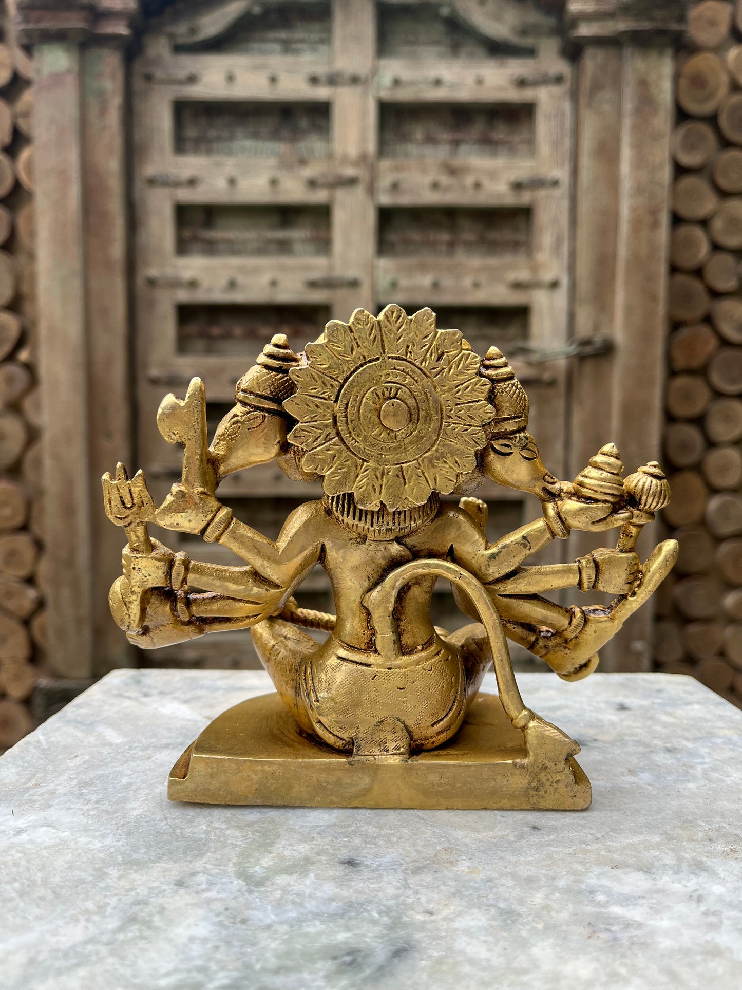 Brass Panch mukhi 5 Face Divine Hanuman