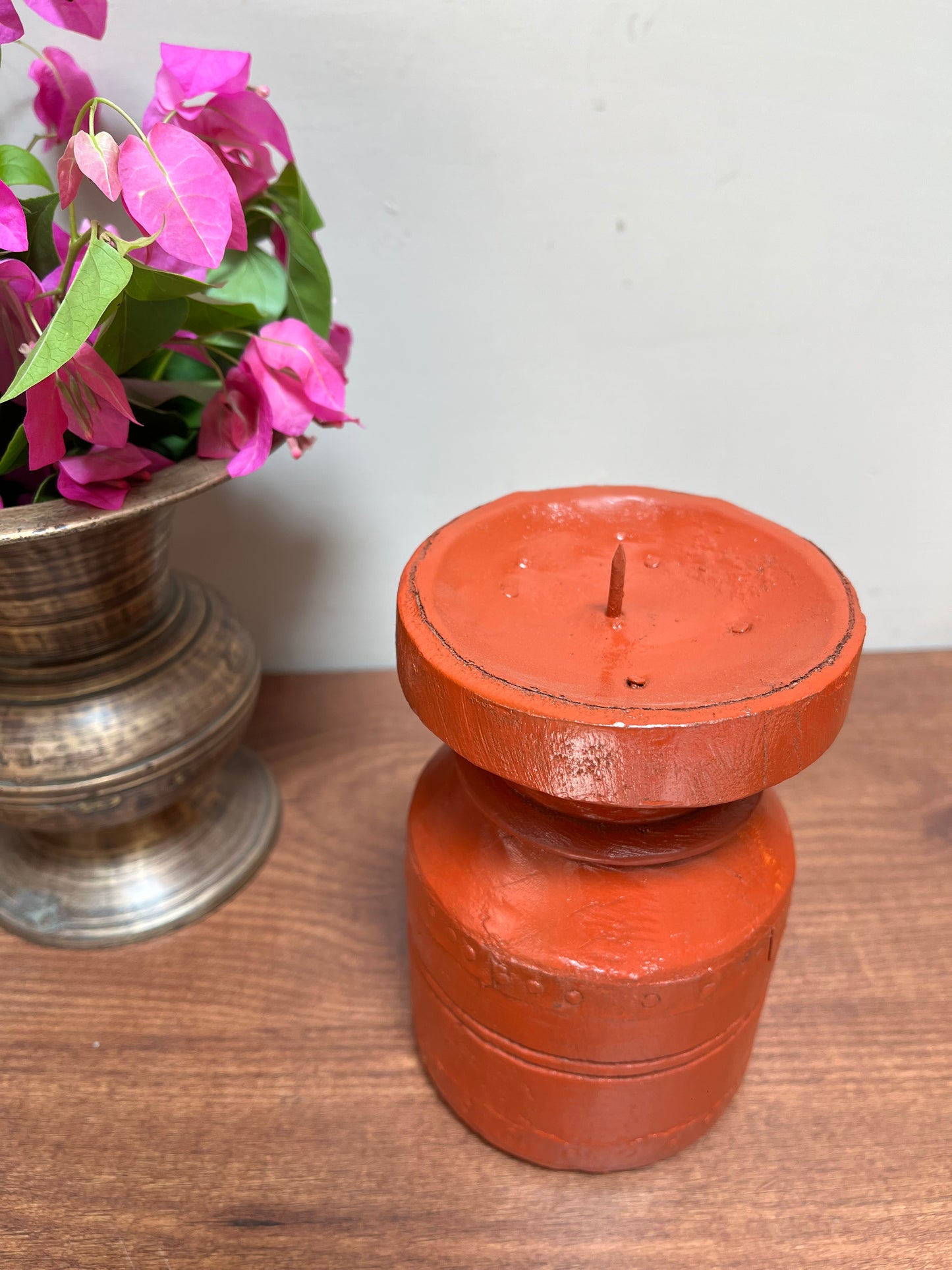 Old Pot Decor Orange candle Stand