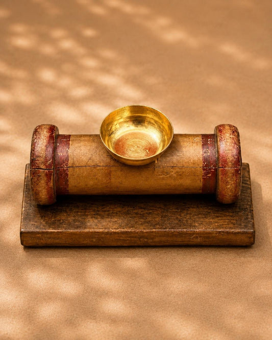 Old Brass Diya Holder