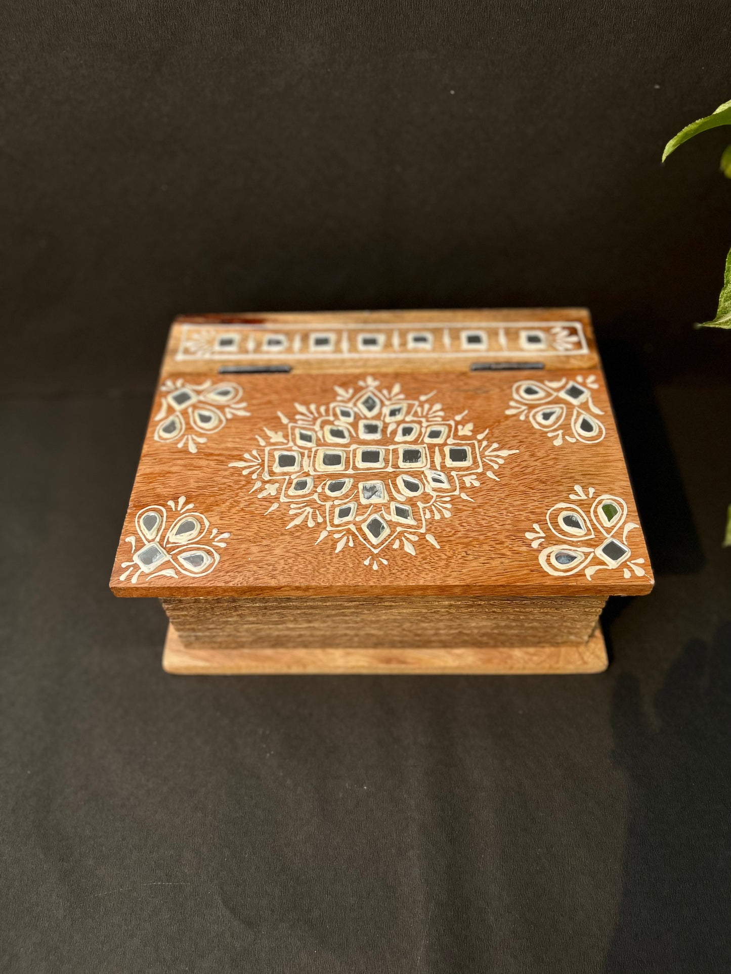 Wooden  Jewellery Mirror Box