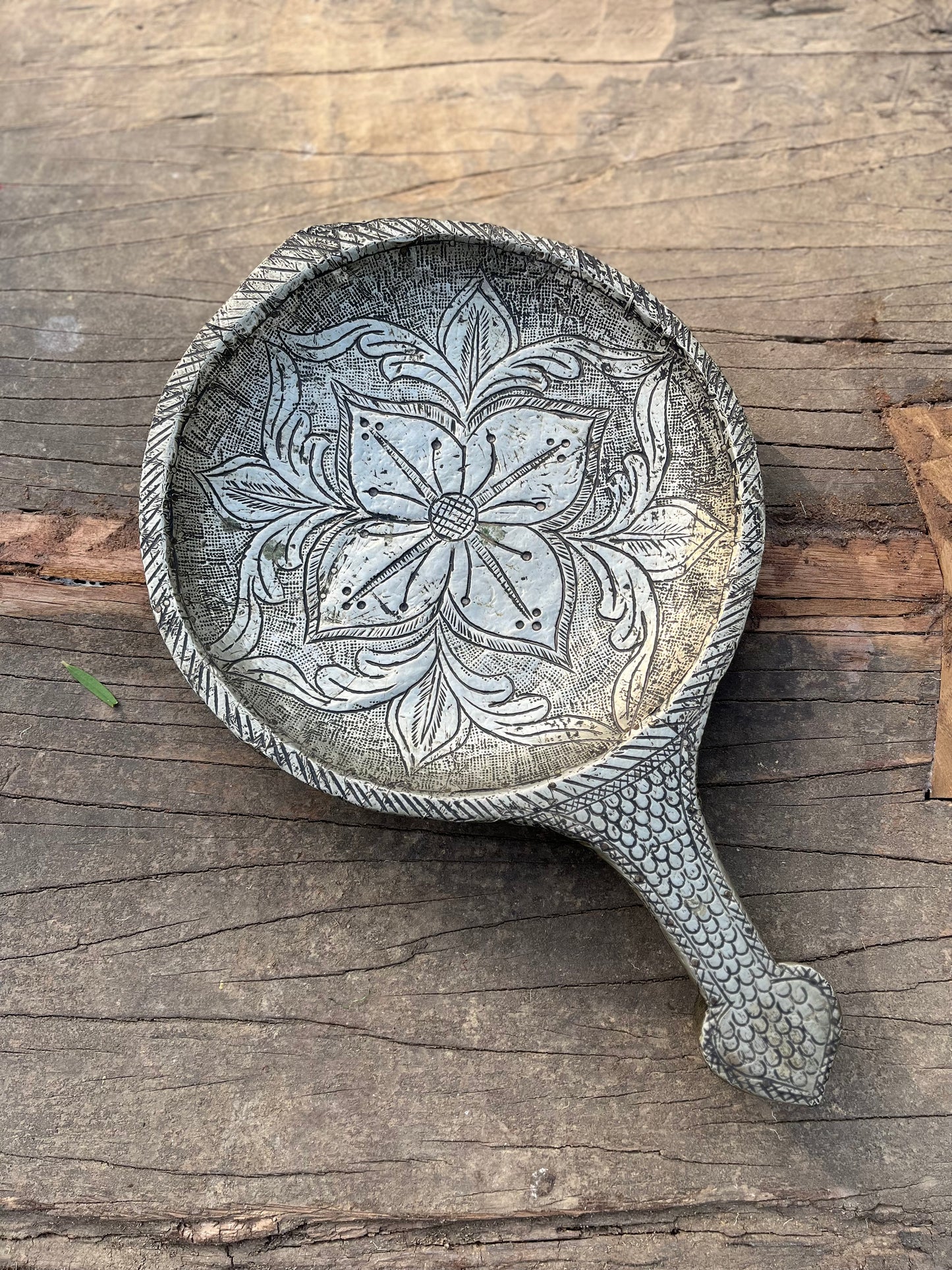 Old German Silver Carved Elegant Platter