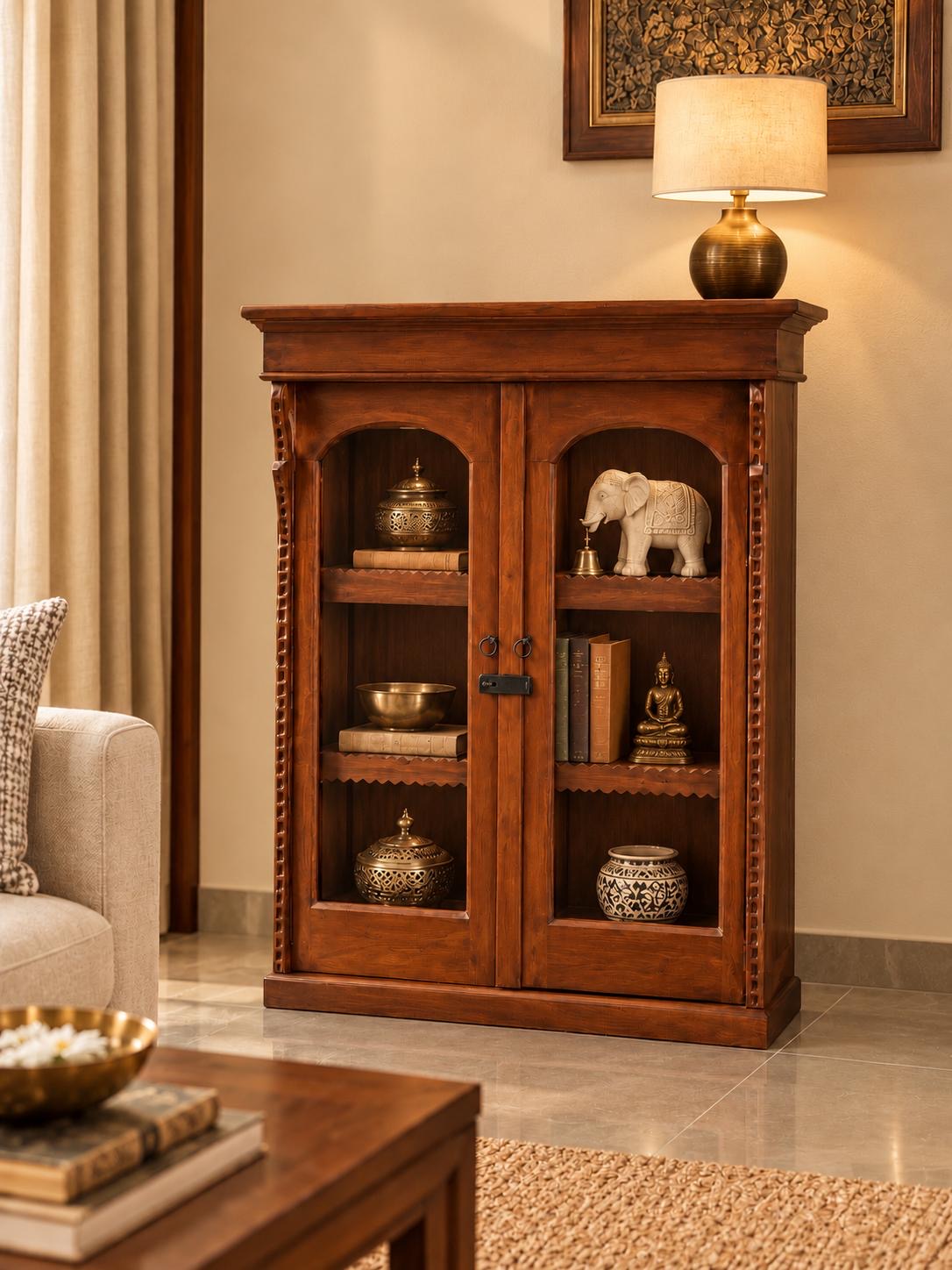 Vintage Glass Small Cabinet ￼