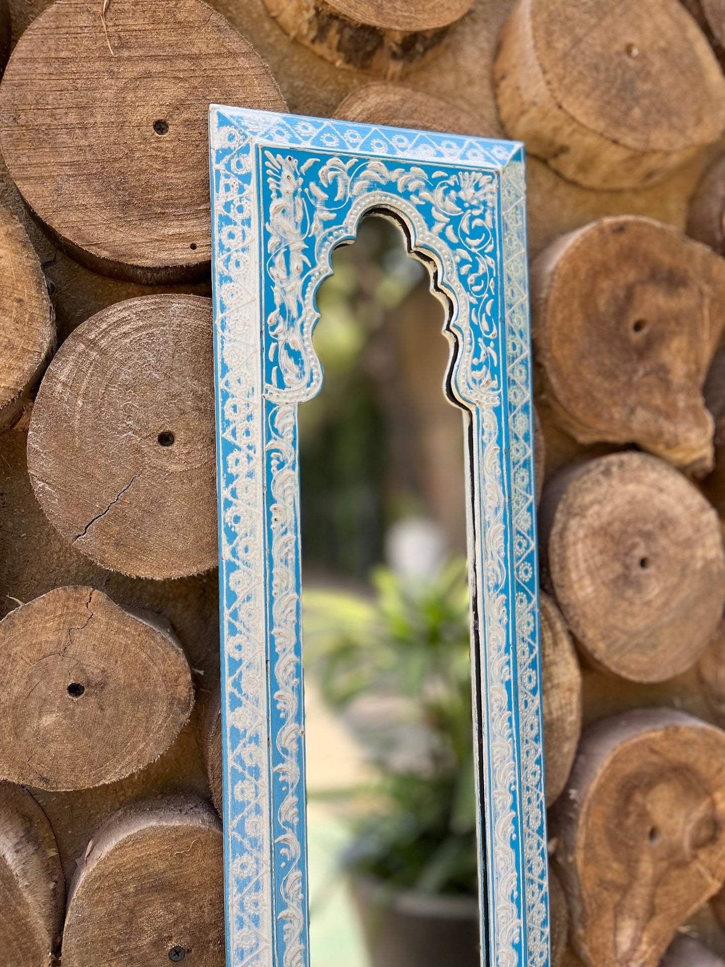 Wooden Jharokha Frame long Mirror