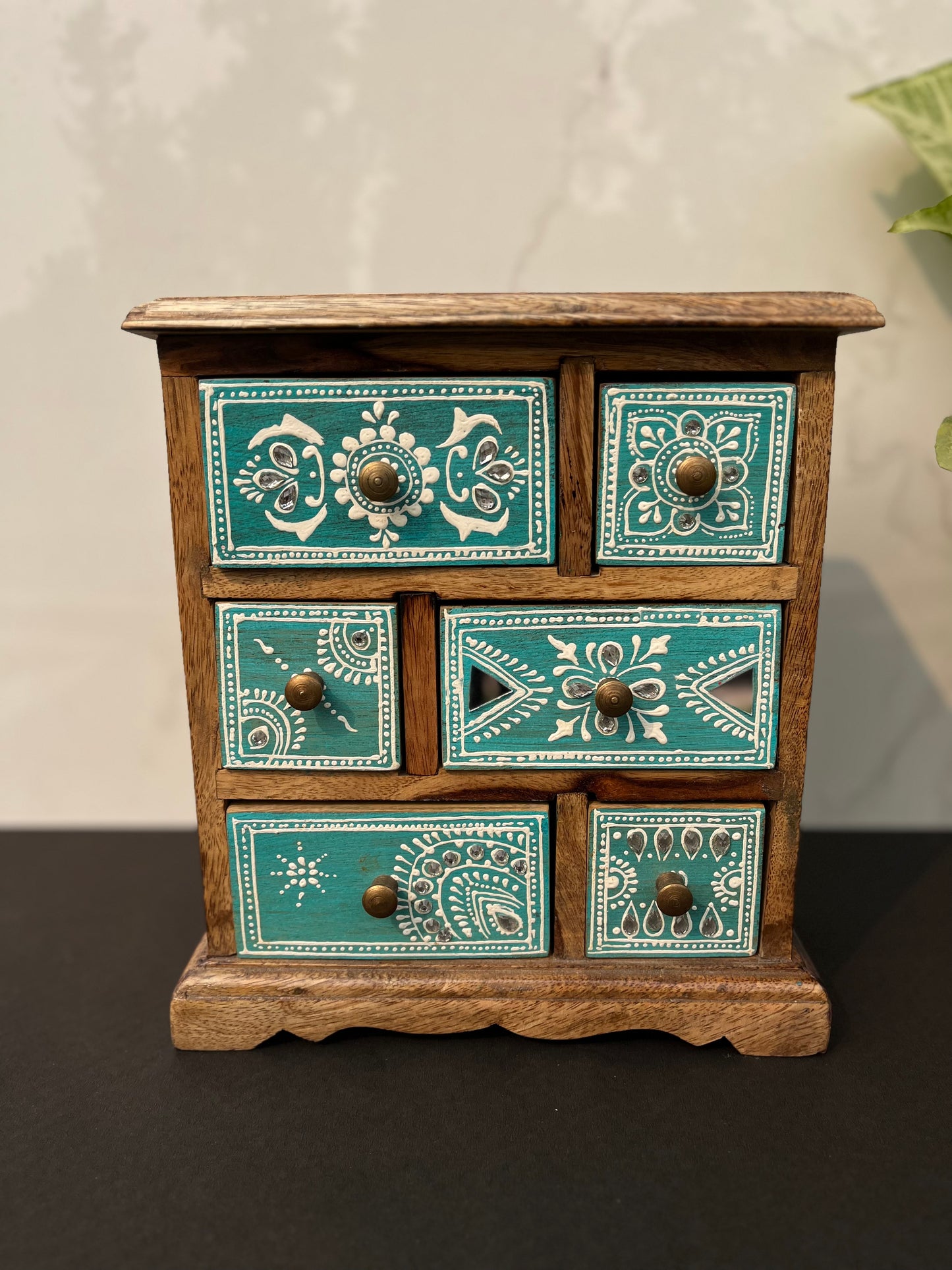 Wooden Handpainted Chest Of Drawer Box