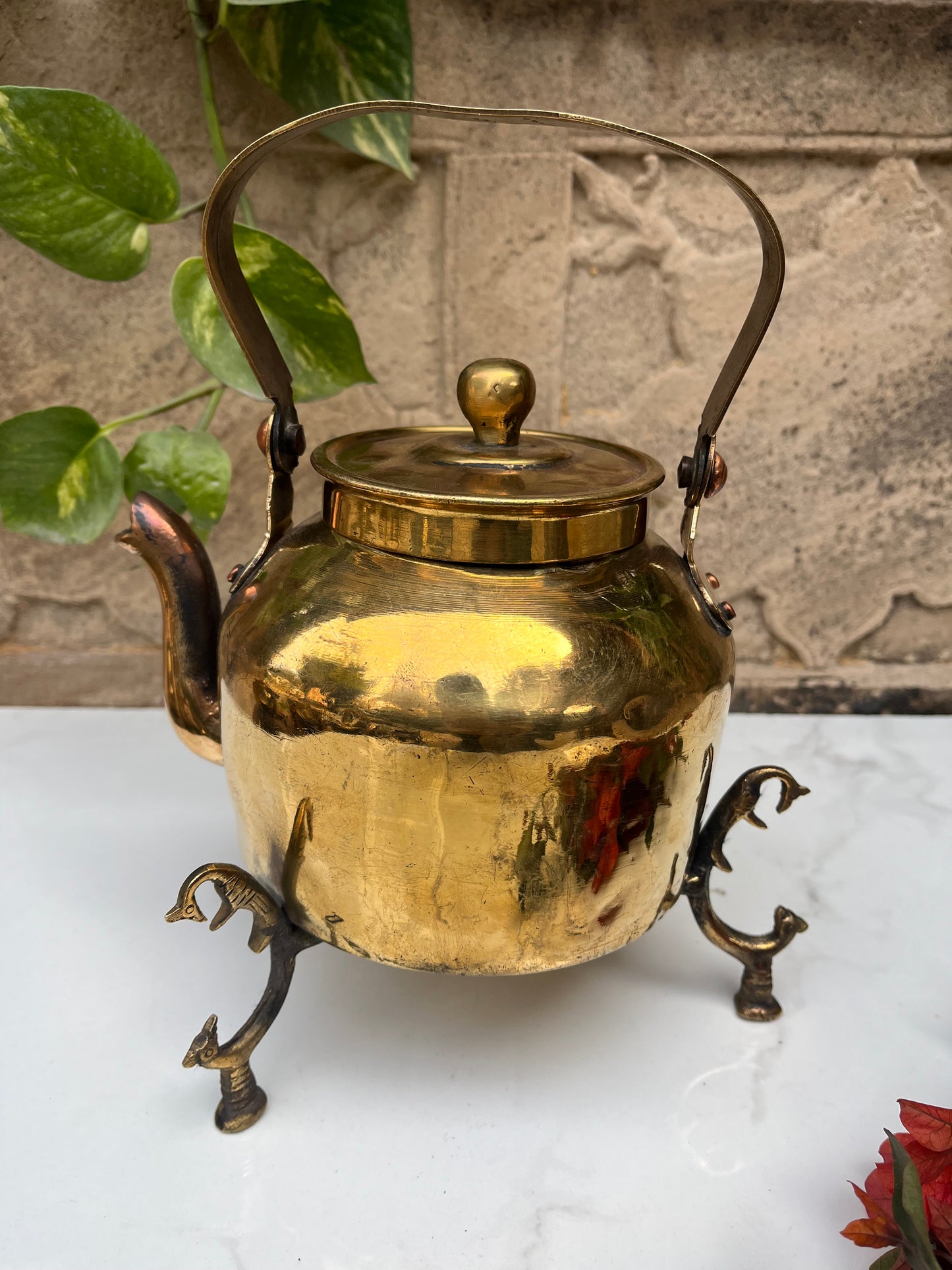 Brass Vintage Kettle With Stand