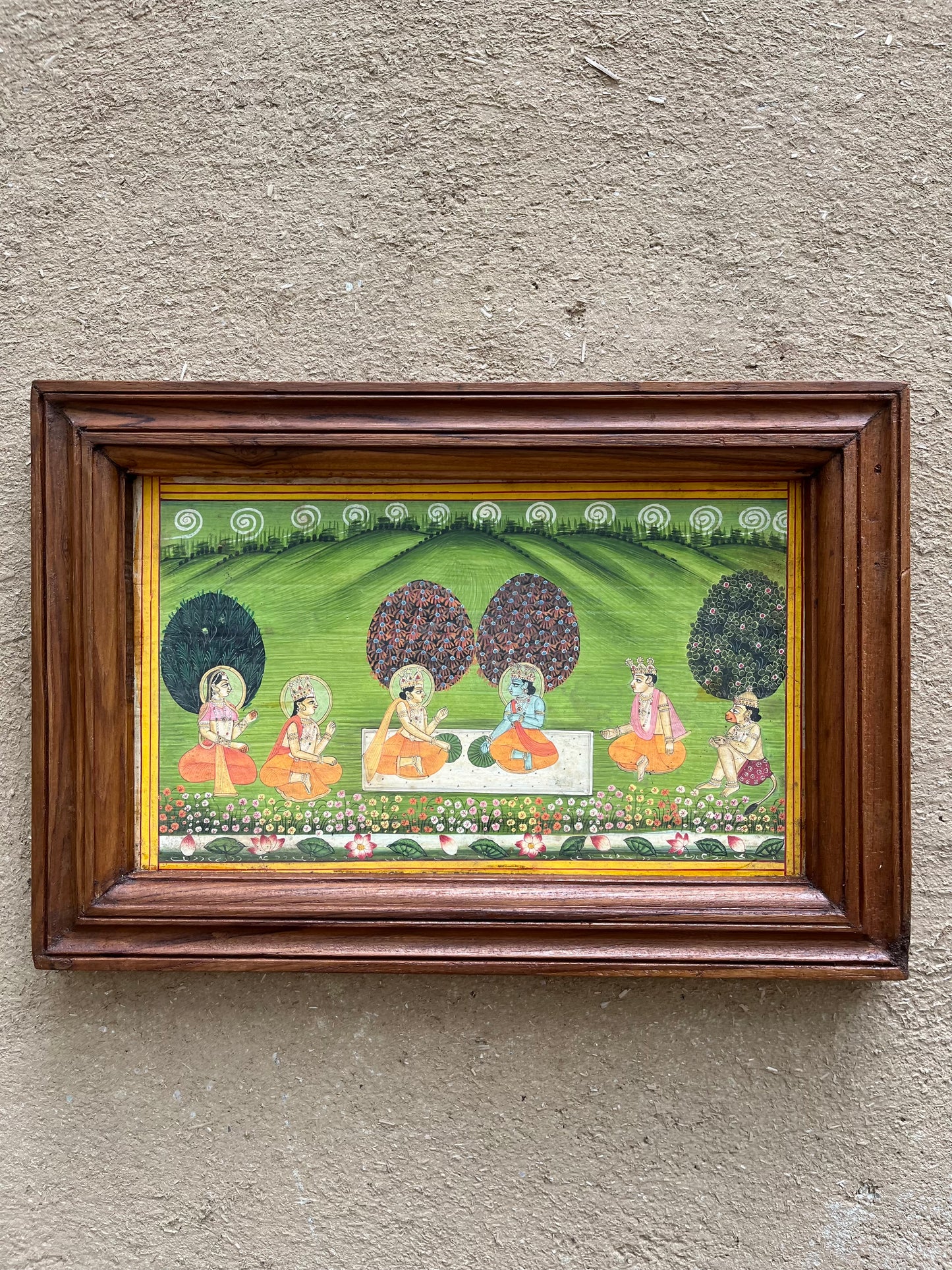 Vintage wooden frame Hand-Painting