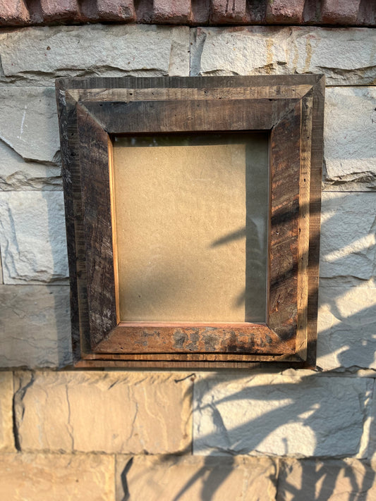 Wooden Distress Finish Old Glass Frame