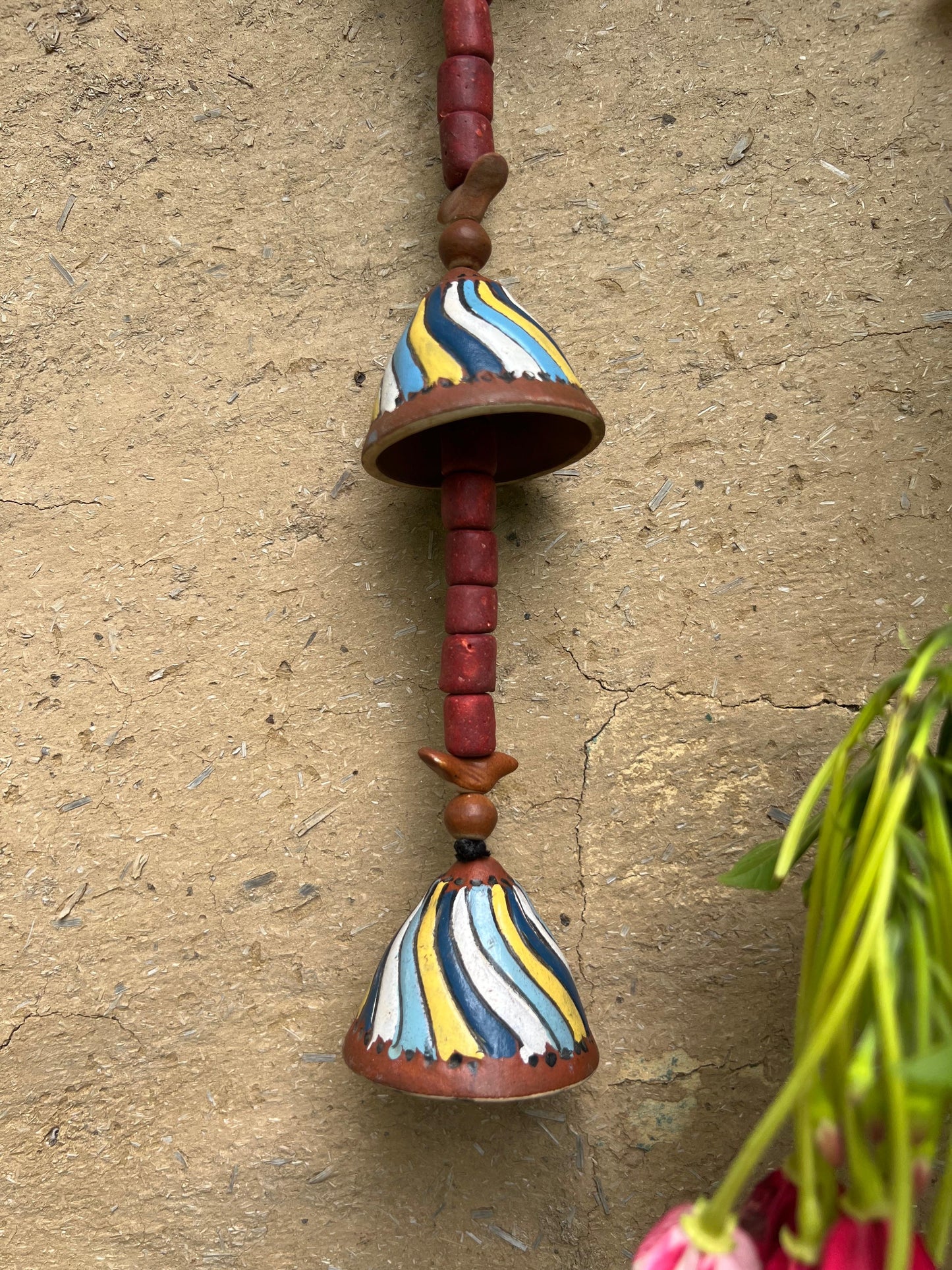 Clay Hand Painted Bell Hanging