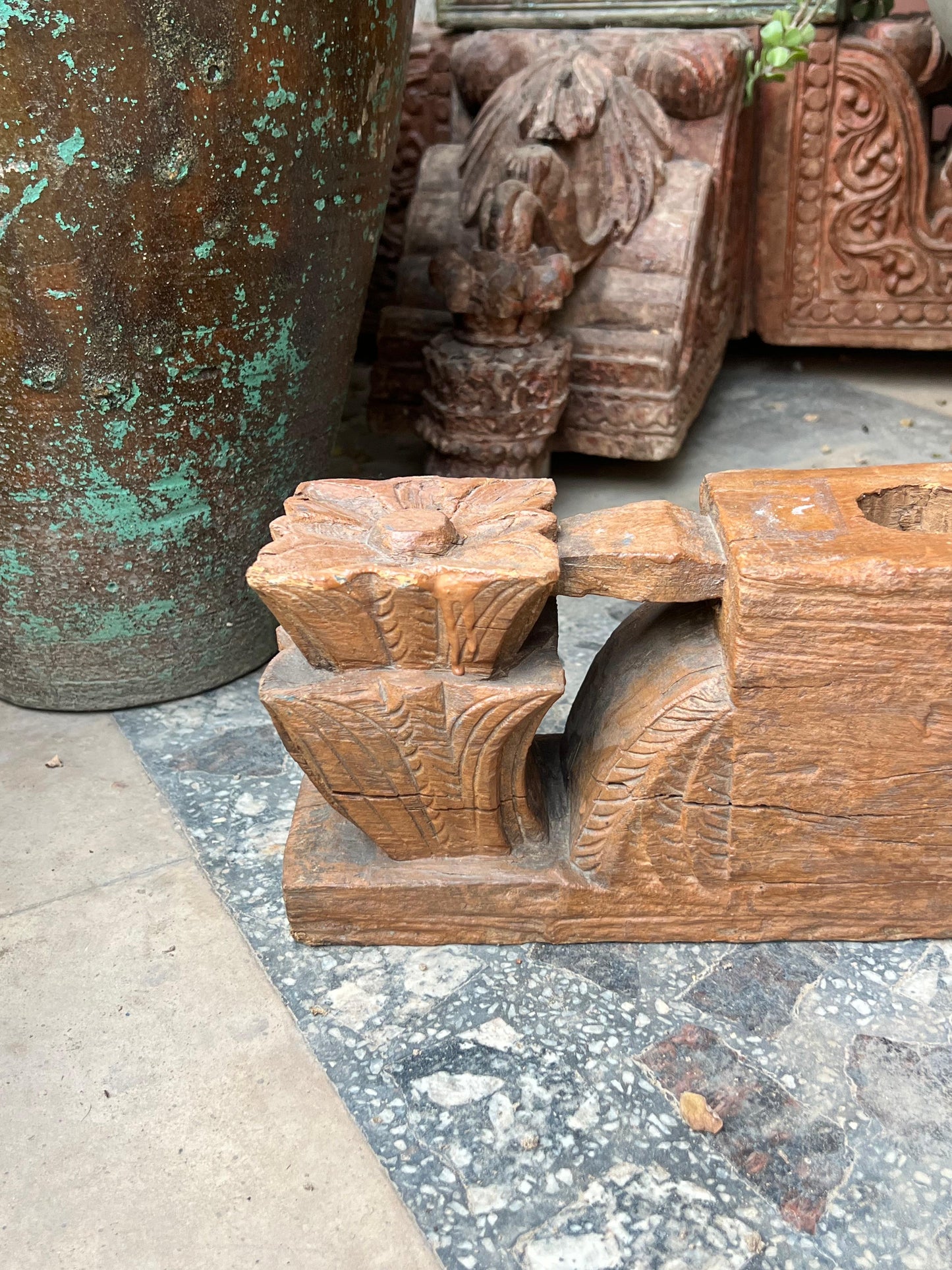 Old Decor Carved Bracket Candle Stand