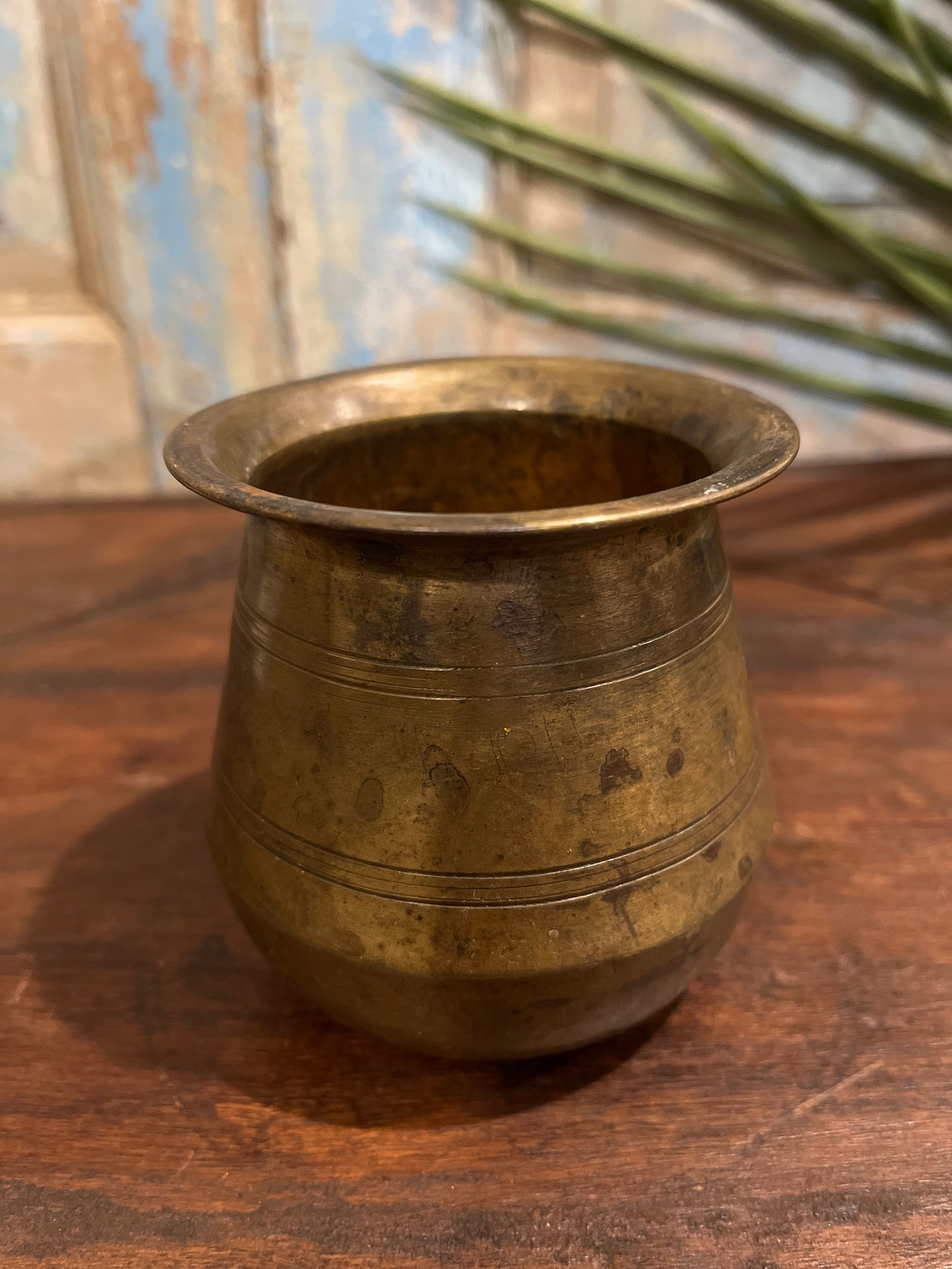 Vintage Brass Flower Pot
