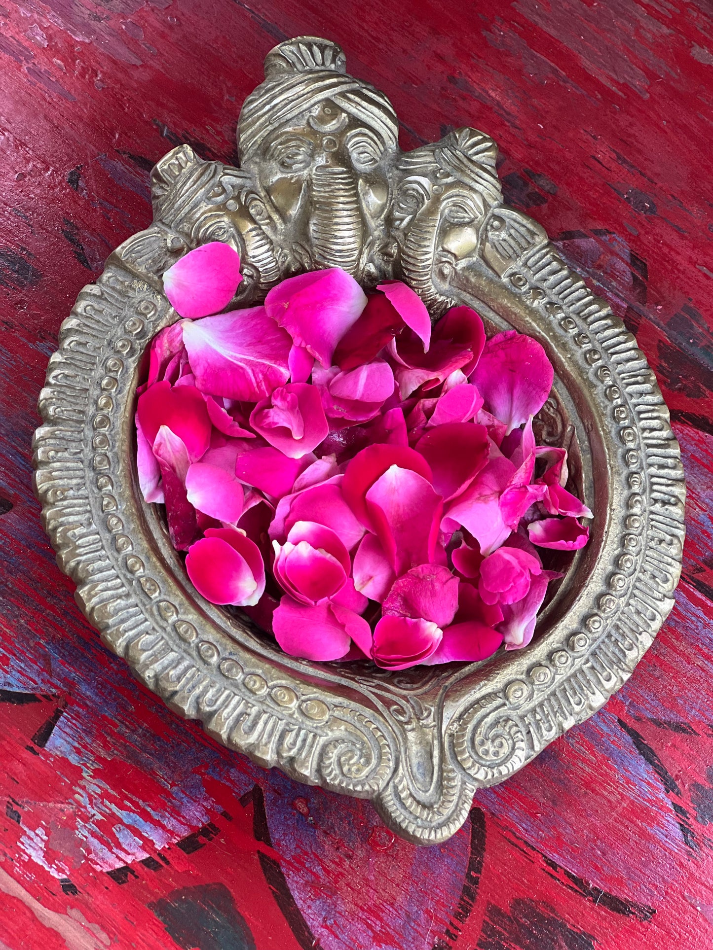Brass Divine Tortoise Carved Diya