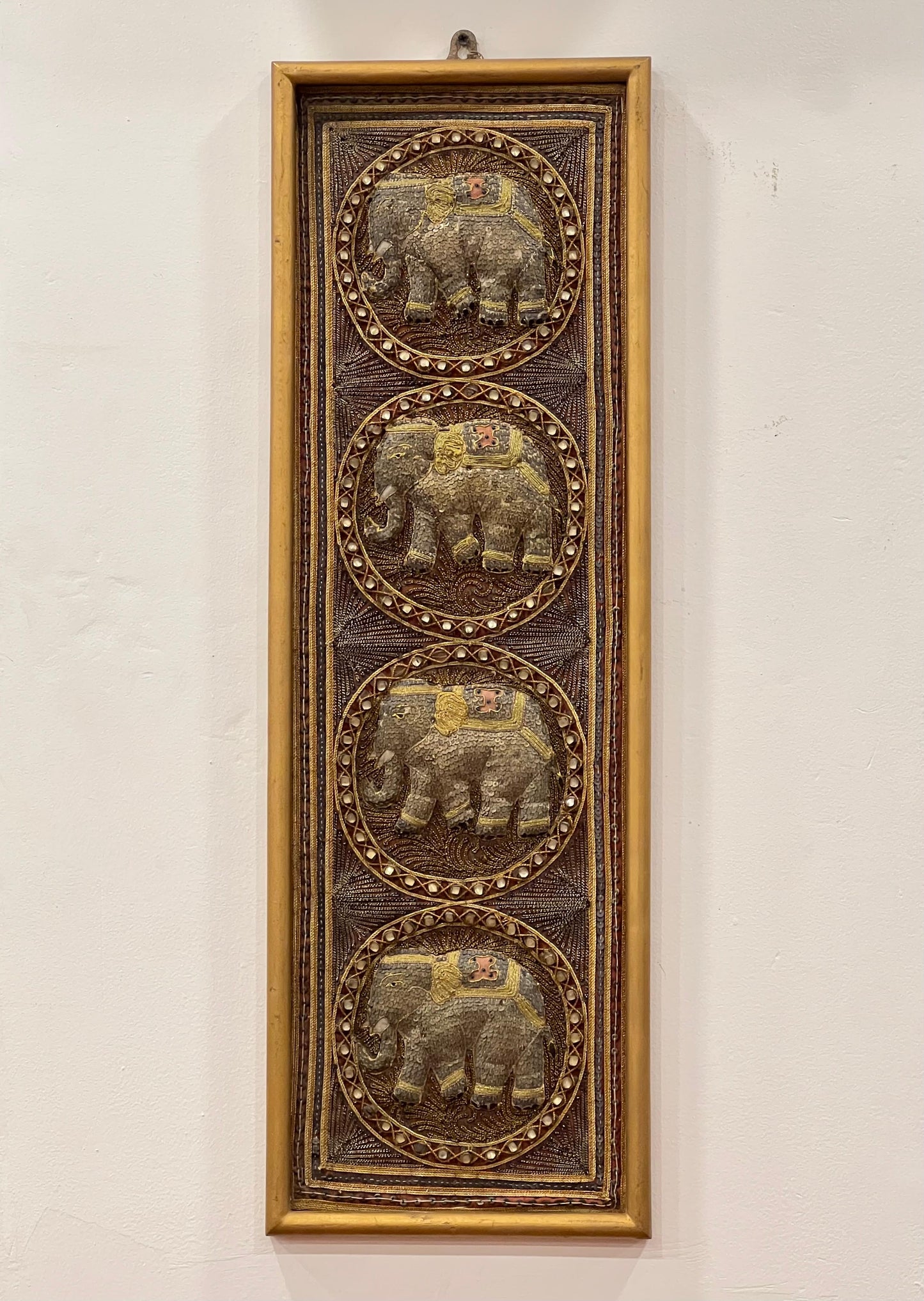 Old Gold Elephant Wall Panel