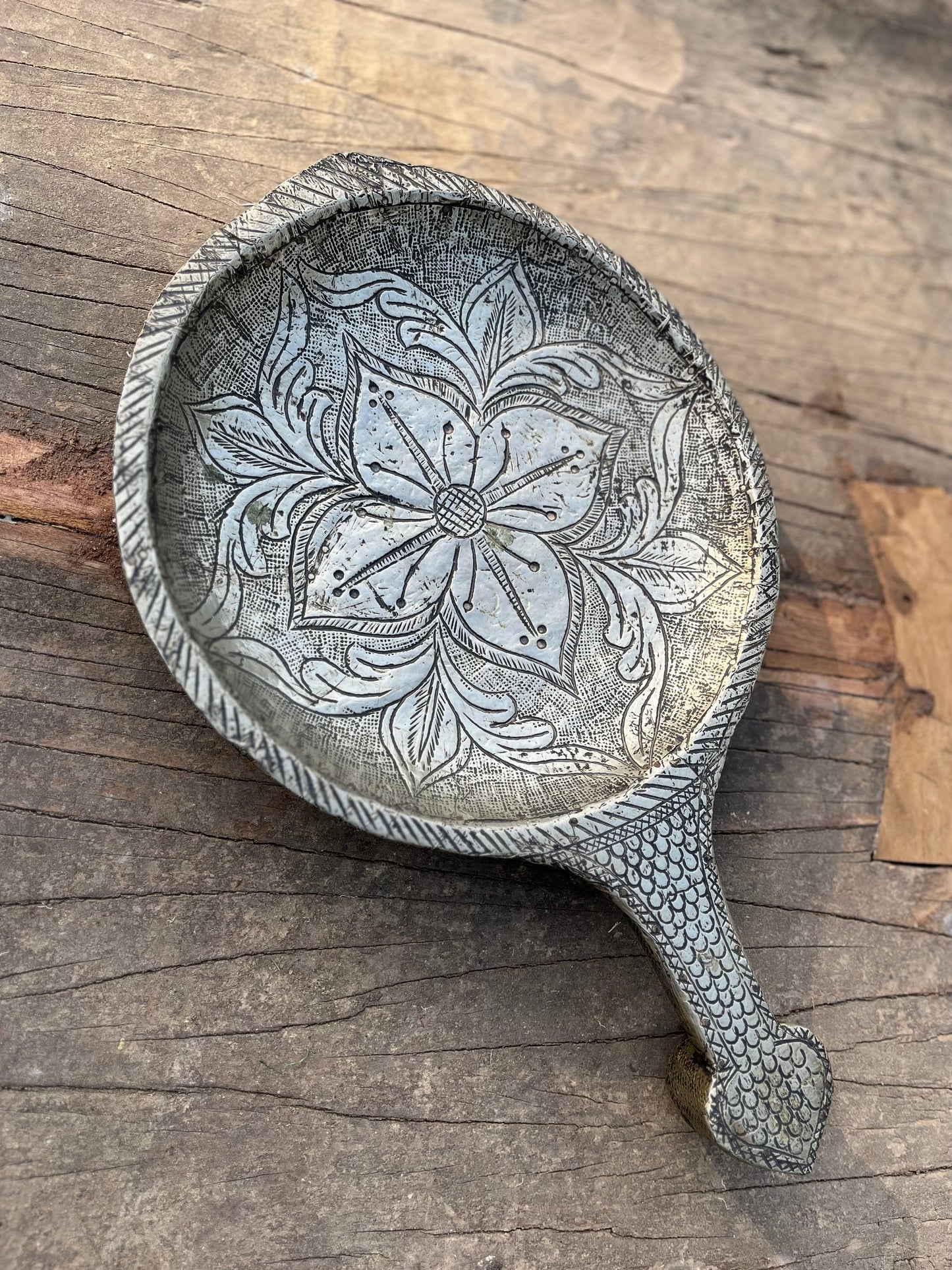 Old German Silver Carved Elegant Platter