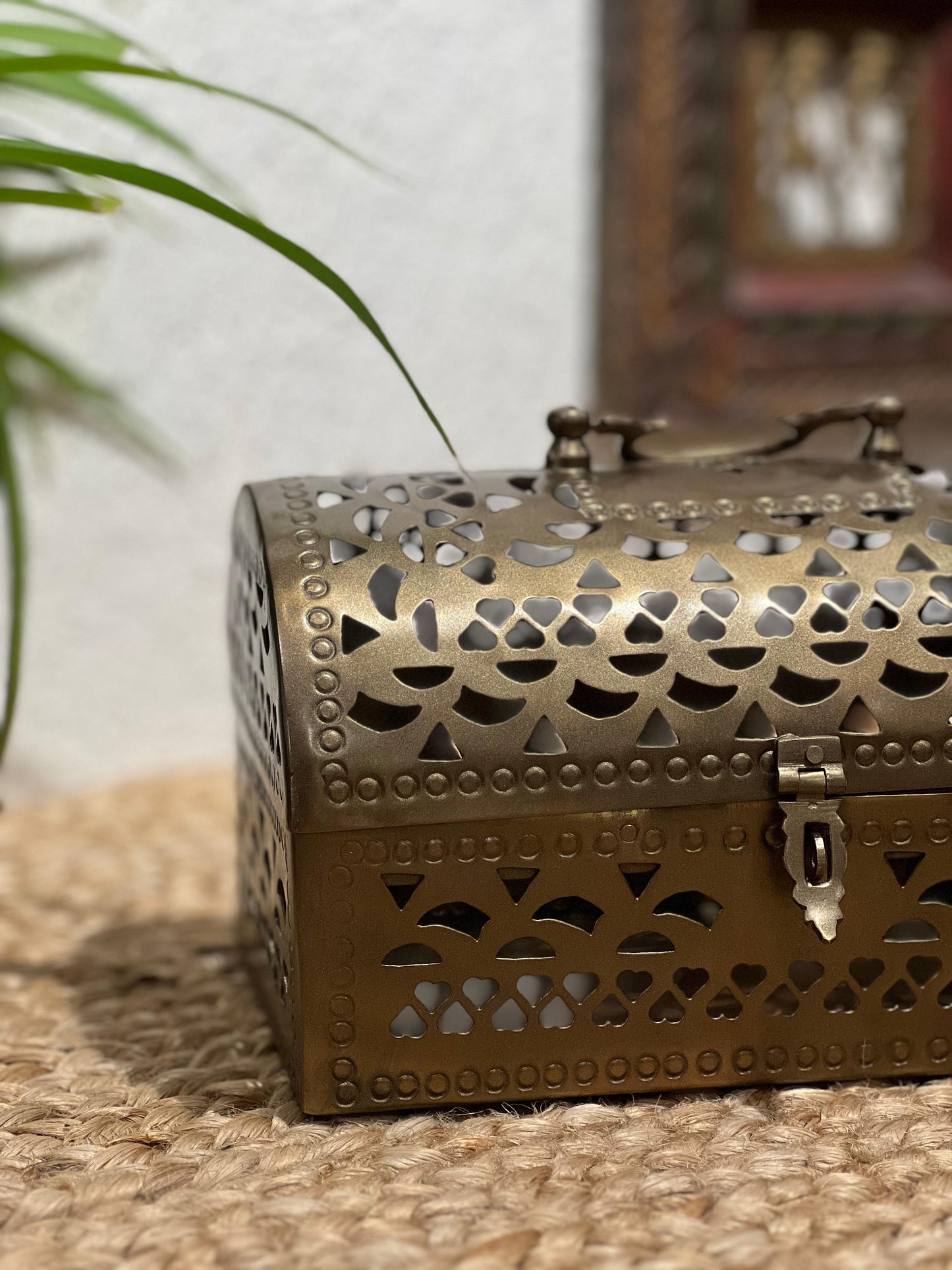 Vintage Brass Jali Box