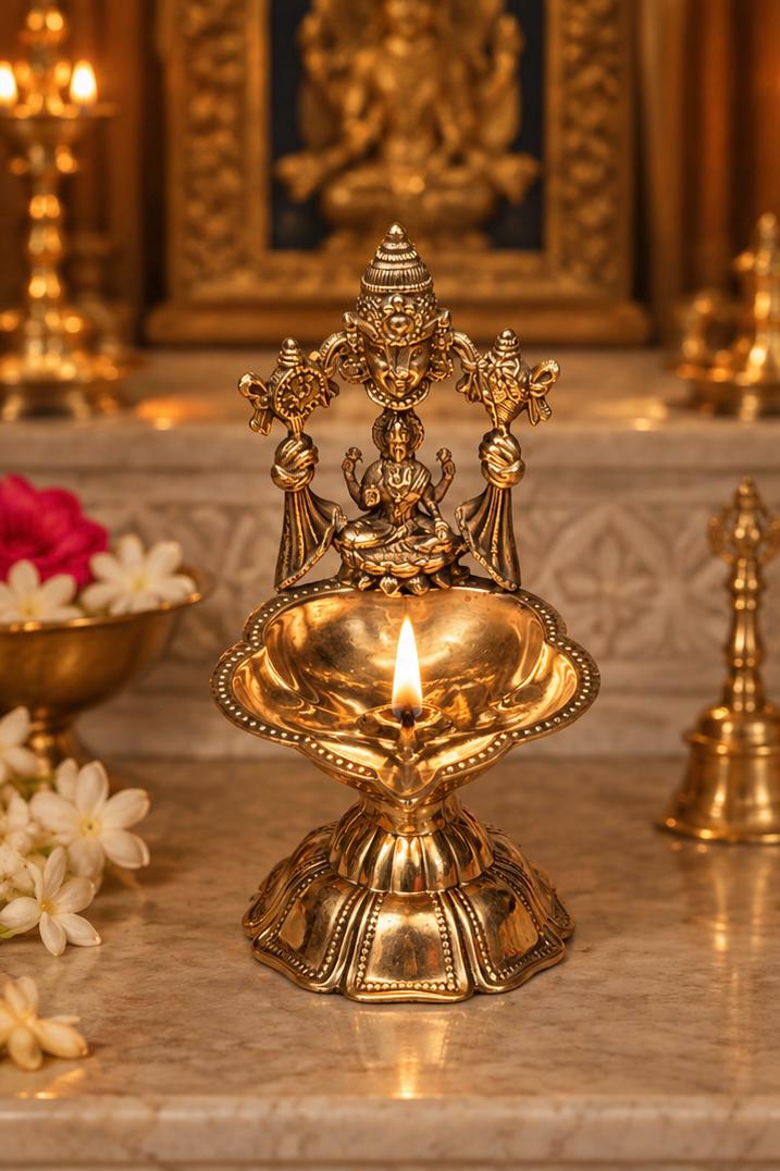 Brass Lakshmi Diya ￼