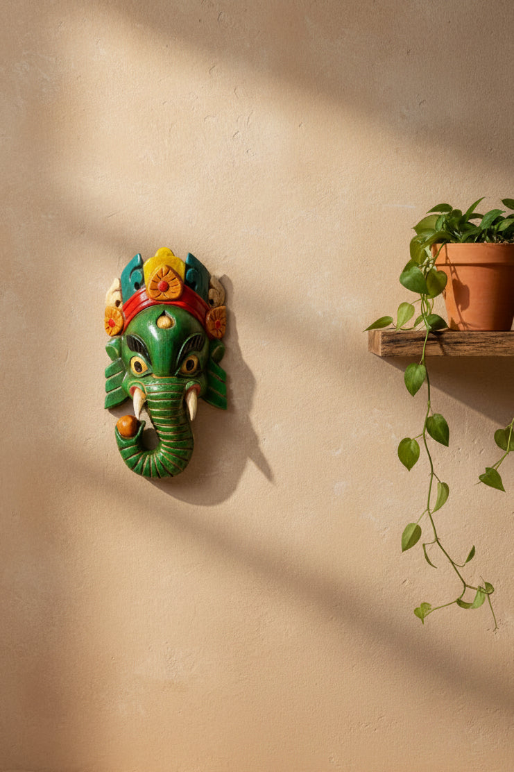 Ganesh Hand Painted Mask