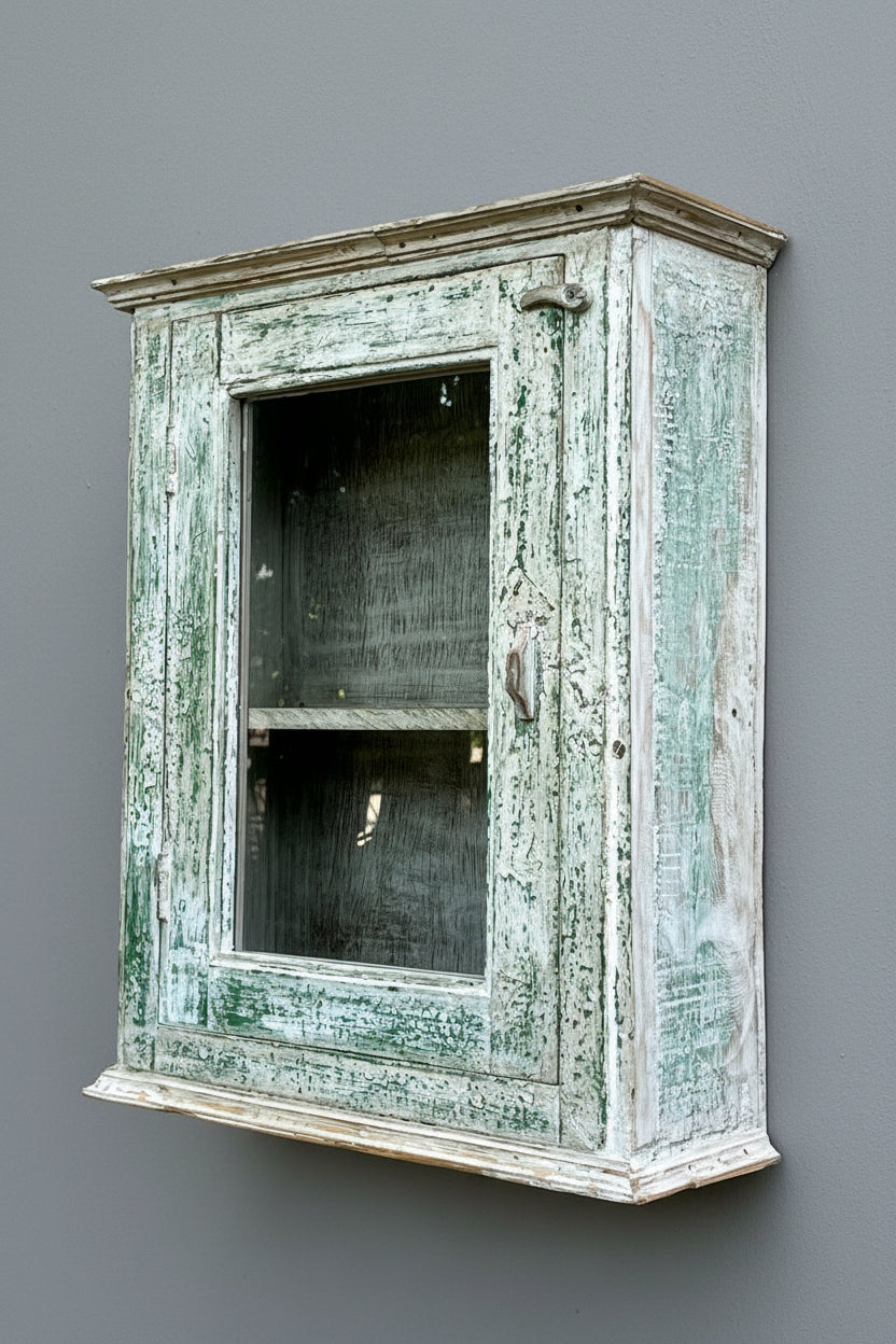 Wood Old Glass Cabinet