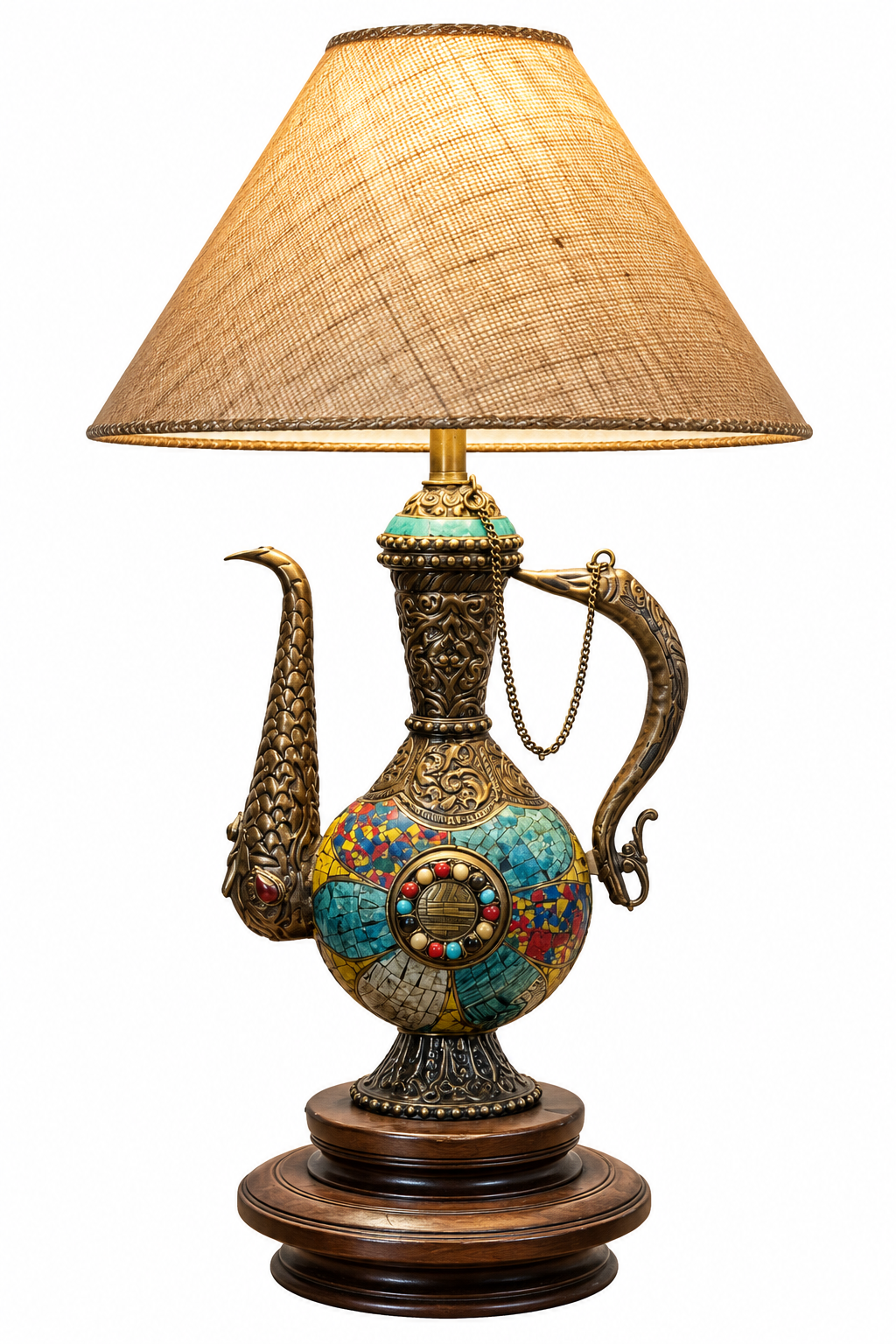Old Wood Surahi Lamp