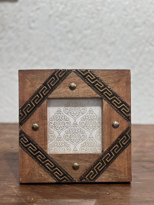 Wooden Photo Frame Brass Inlay